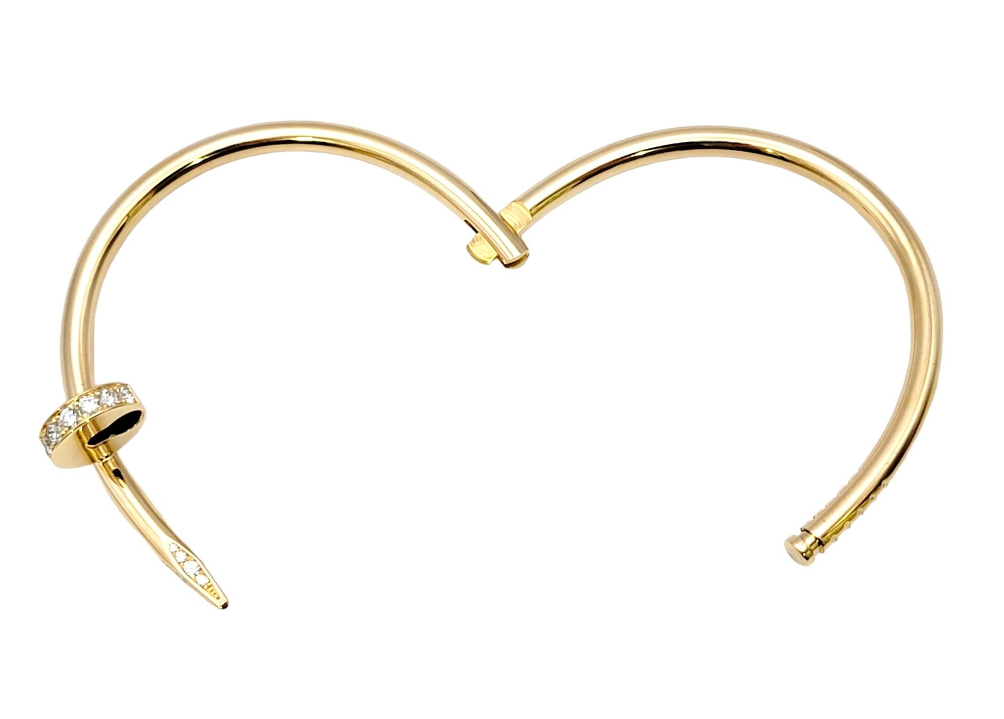 Cartier Bracelet jonc à charnières Juste un Clou en or jaune avec diamants 4