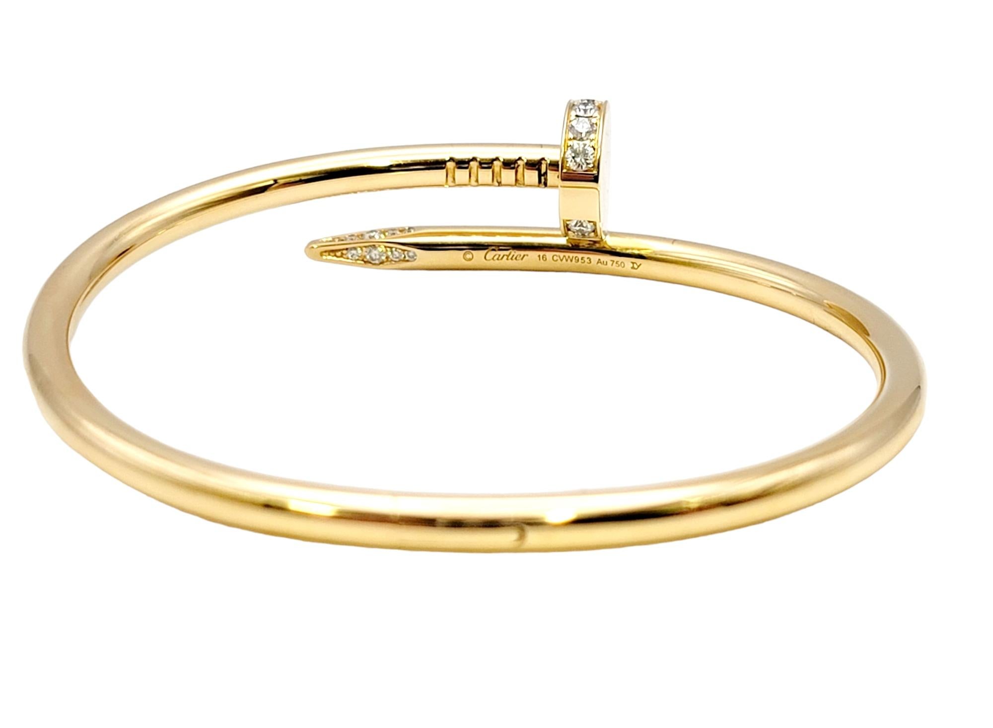 Cartier Juste un Clou Yellow Gold Hinged Bangle Bracelet with Diamonds 4