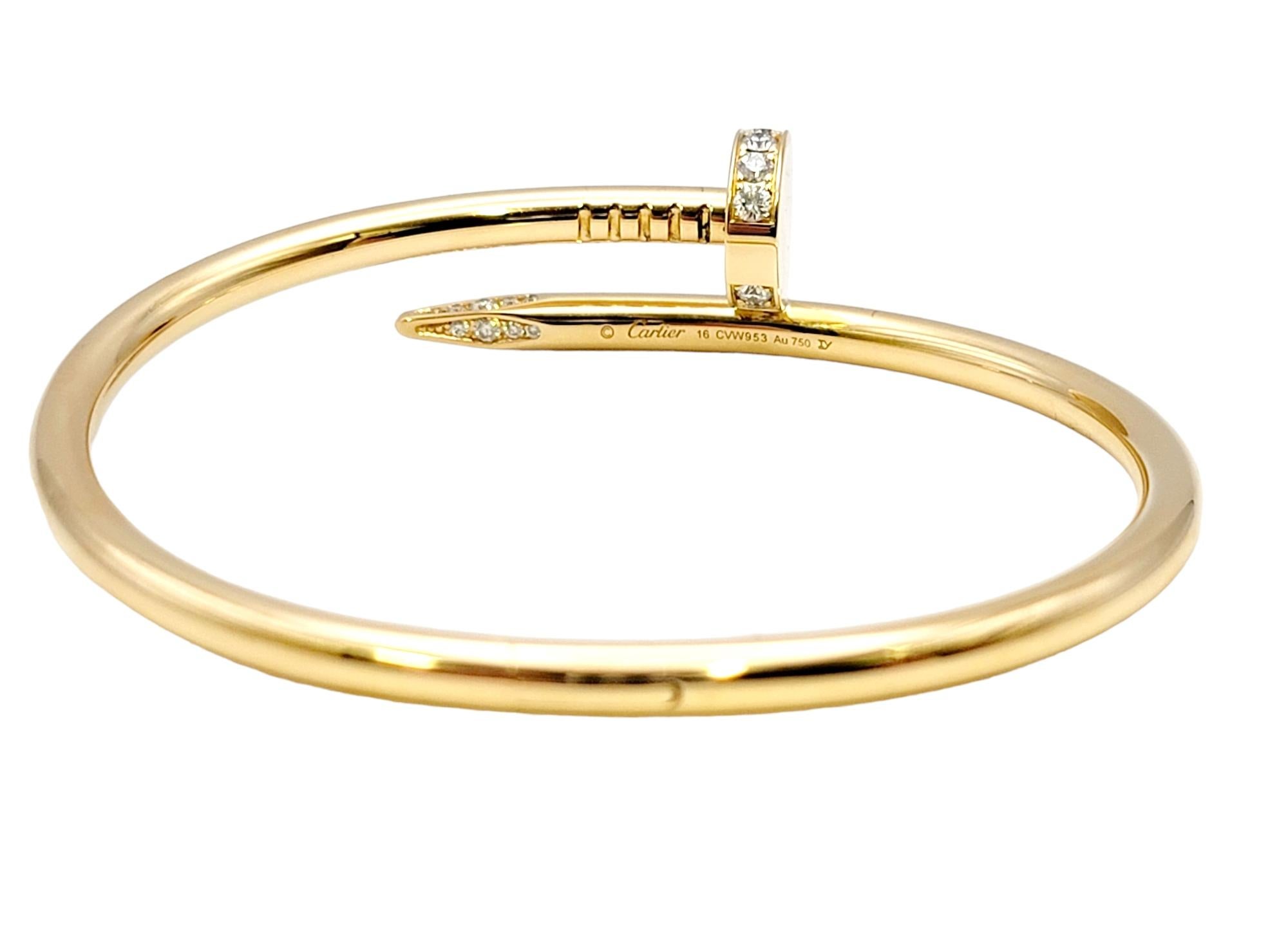 Cartier Bracelet jonc à charnières Juste un Clou en or jaune avec diamants 5