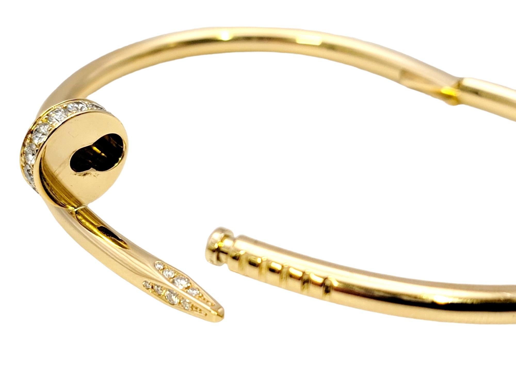Cartier Bracelet jonc à charnières Juste un Clou en or jaune avec diamants 2