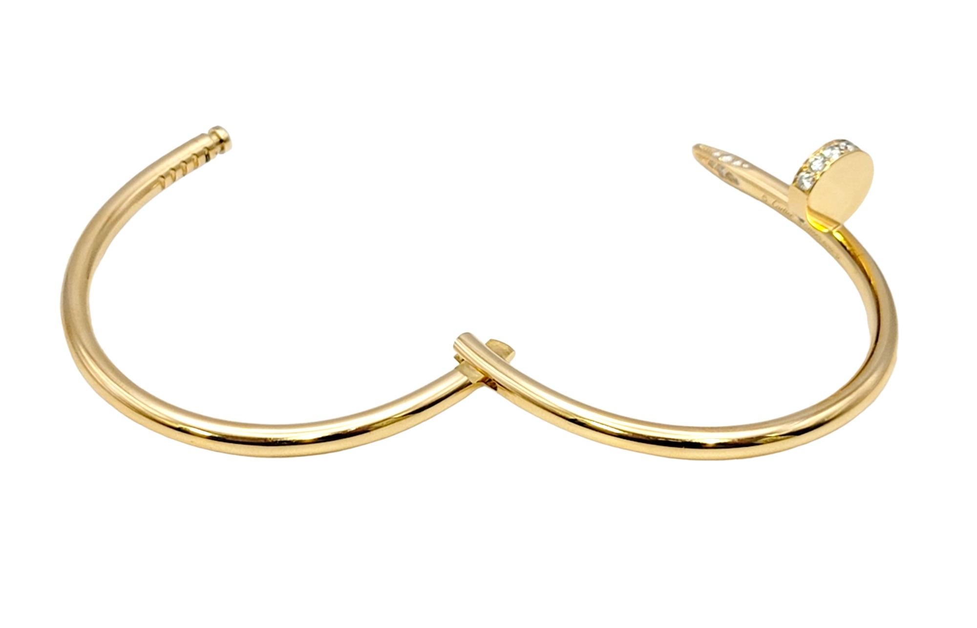 Cartier Juste un Clou Yellow Gold Hinged Bangle Bracelet with Diamonds 2