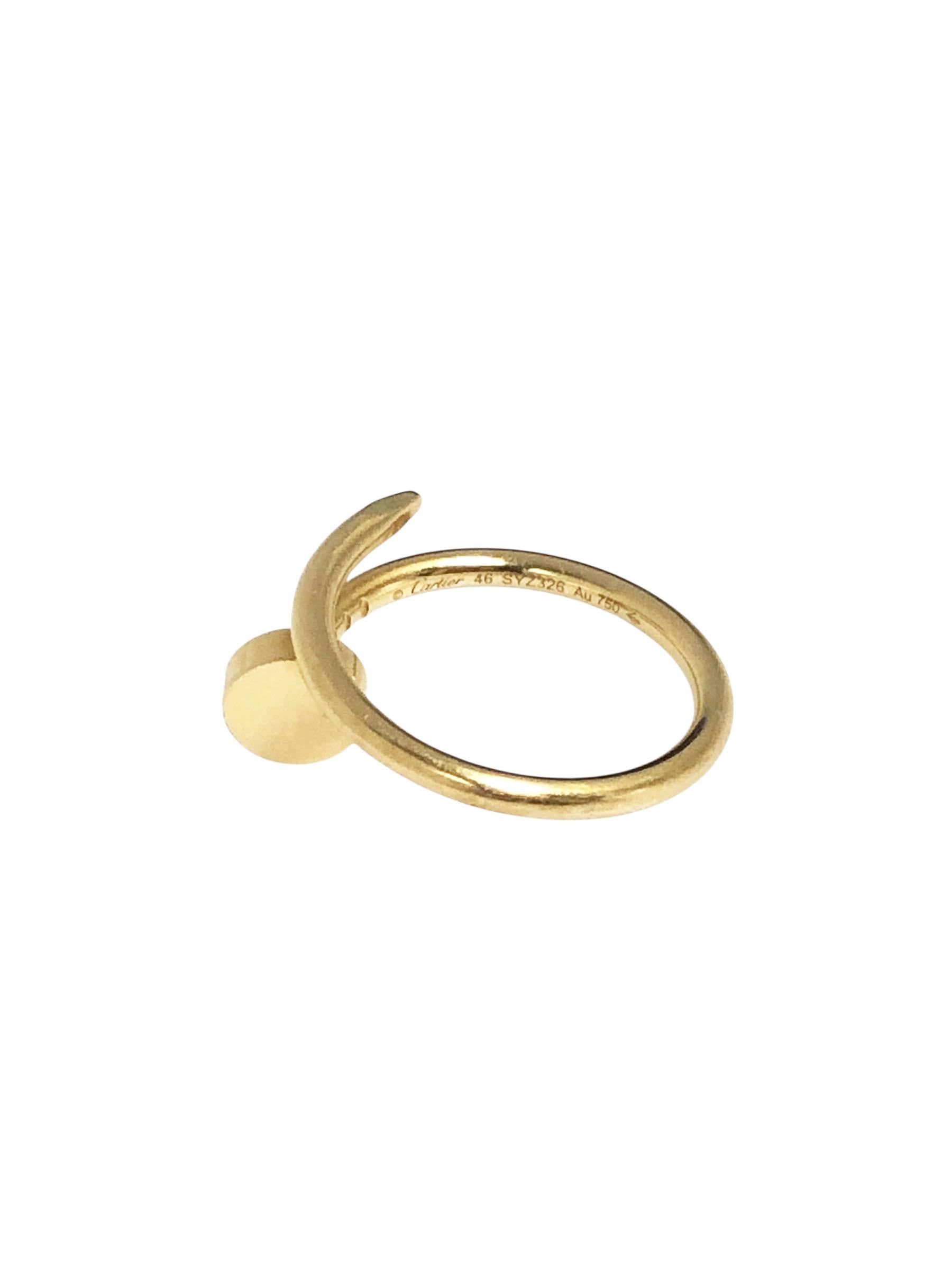 Women's or Men's Cartier Juste Un Clou Yellow Gold Nail Ring For Sale