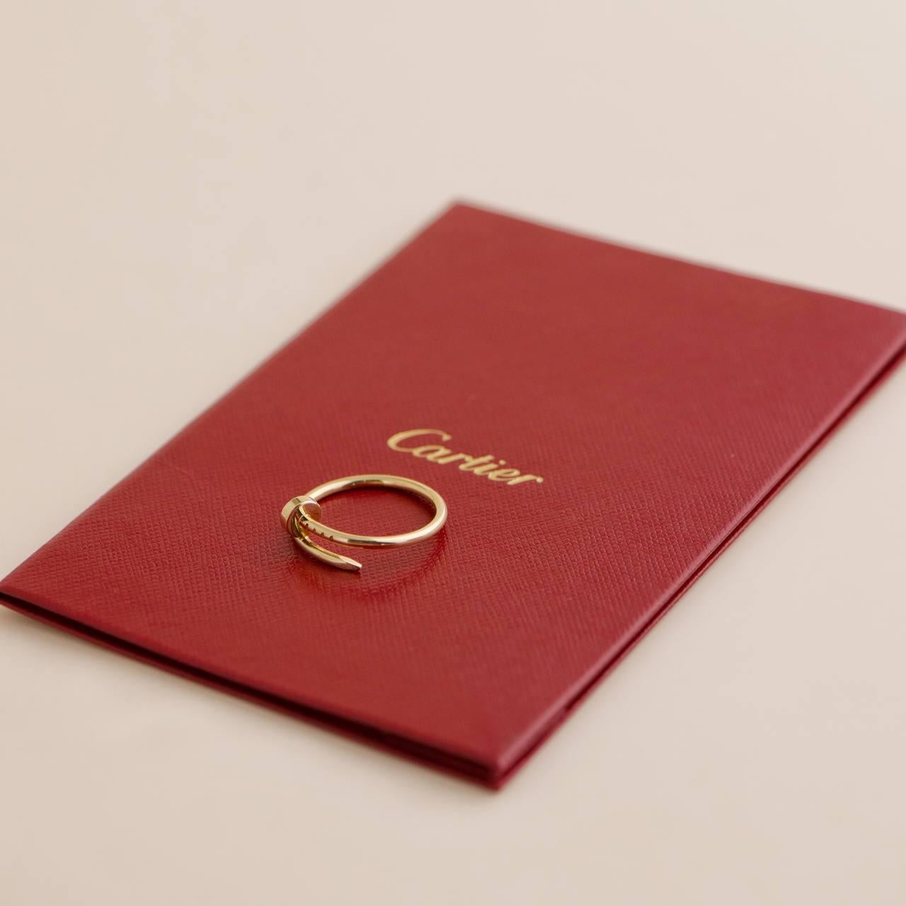 Cartier Juste Un Clou Yellow Gold Ring Size 57 In Excellent Condition In Banbury, GB