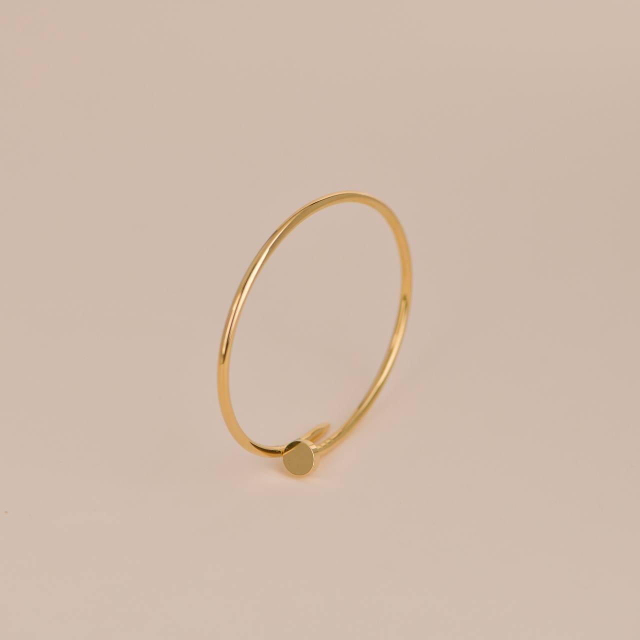Cartier Juste un Clou Yellow Gold Small Model Bracelet Size 17 In Excellent Condition In Banbury, GB