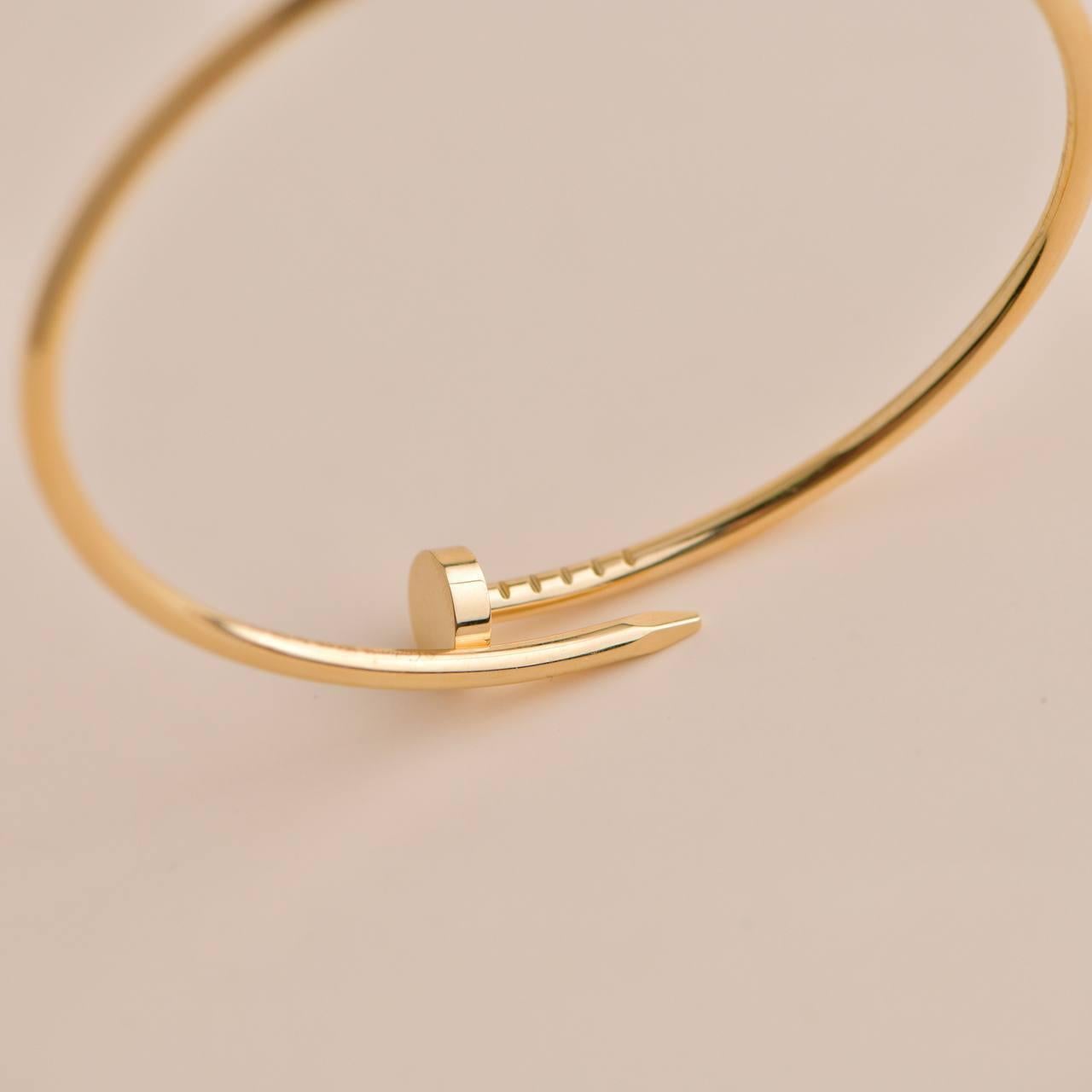 Women's or Men's Cartier Juste un Clou Yellow Gold Small Model Bracelet Size 17