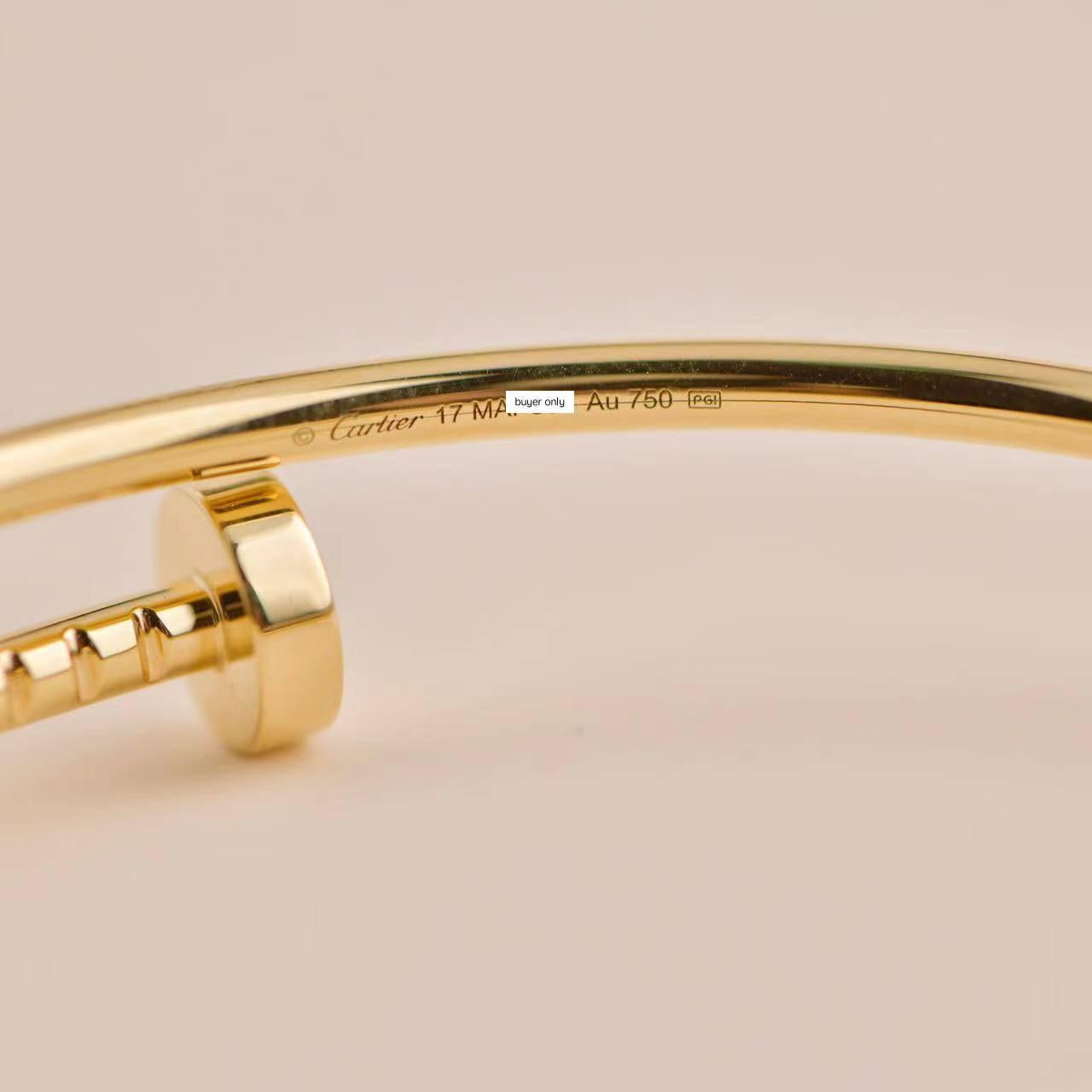 Cartier Juste un Clou Yellow Gold Small Model Bracelet Size 17 2