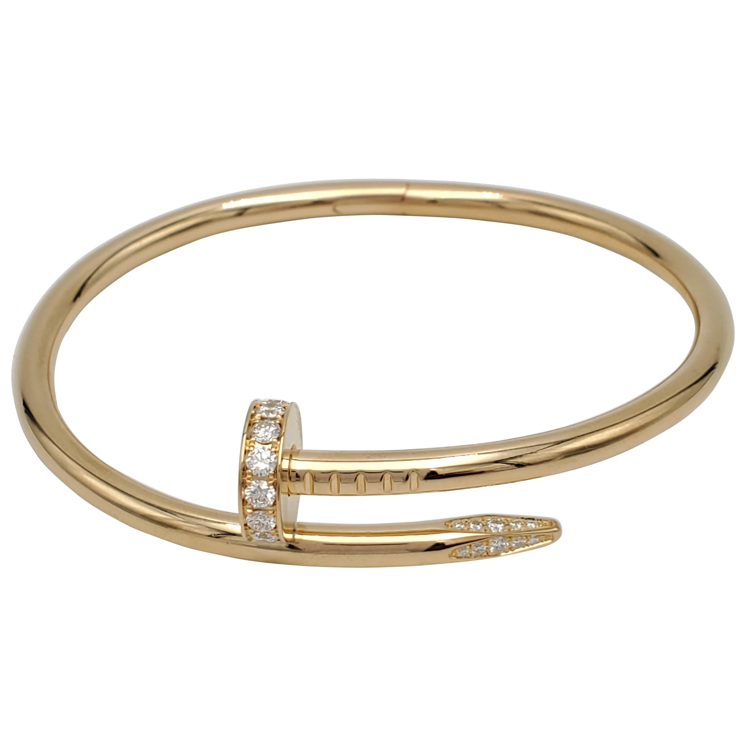 Cartier 'Juste un Clous' Yellow Gold and Diamond Bracelet at 1stDibs ...