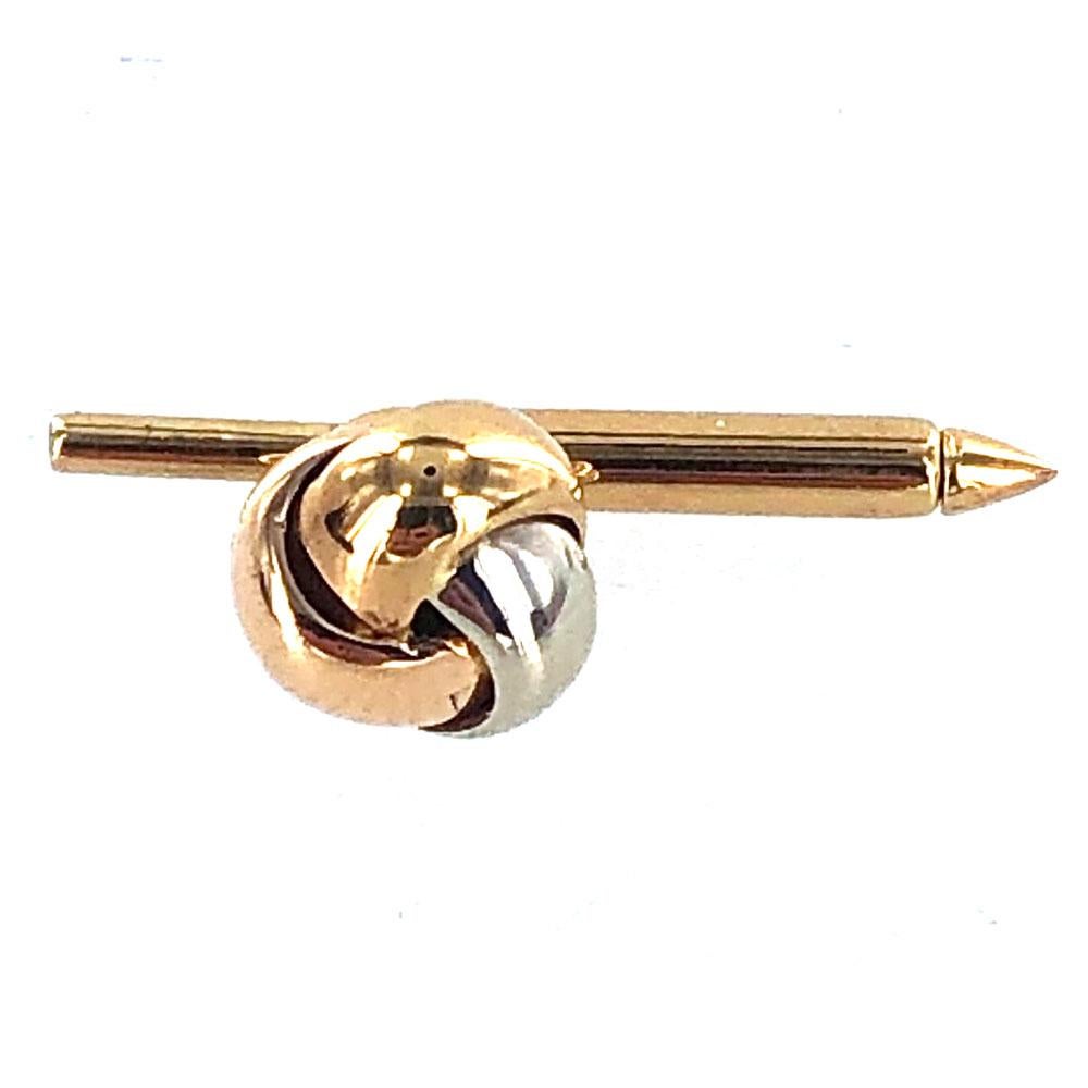 Cartier Knot Cufflink Stud Set 18 Karat Tri-Color Gold Box and Papers 2