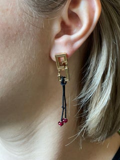 Cartier La Baiser Du Dragon Ruby Gold Drop Earrings