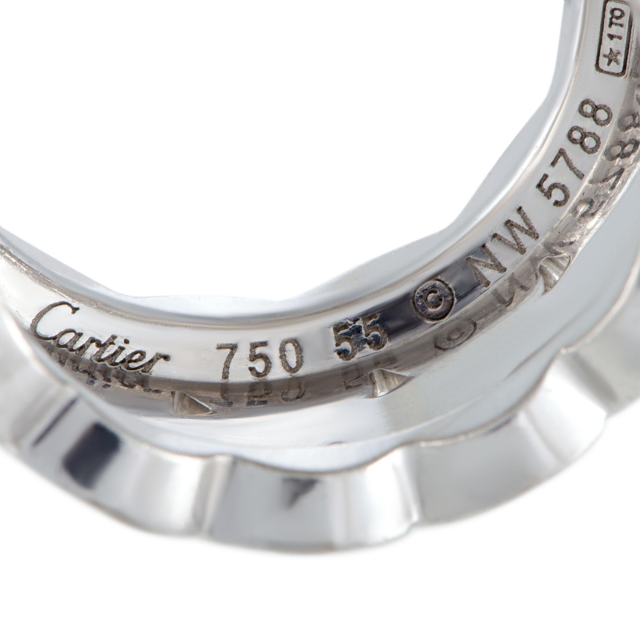 Women's Cartier La Dona 18 Karat White Gold Diamond Wide Band Ring