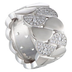 Cartier La Dona 18 Karat White Gold Diamond Wide Band Ring