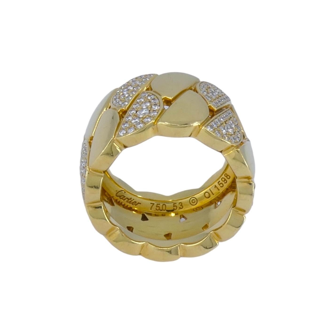 Cartier La Dona 18 Karat Gold Diamantring 6,5 (Brillantschliff)