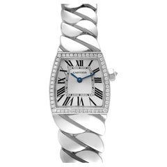Cartier La Dona 18k White Gold Diamond Ladies Watch WE601005 Box Papers