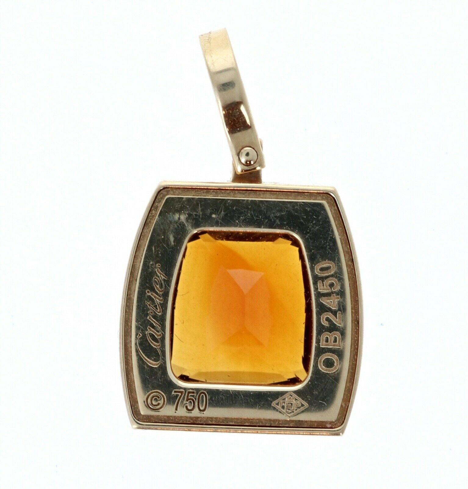 Cartier La Dona 18 Karat Yellow Gold and Citrine Pendant In Good Condition In Beverly Hills, CA
