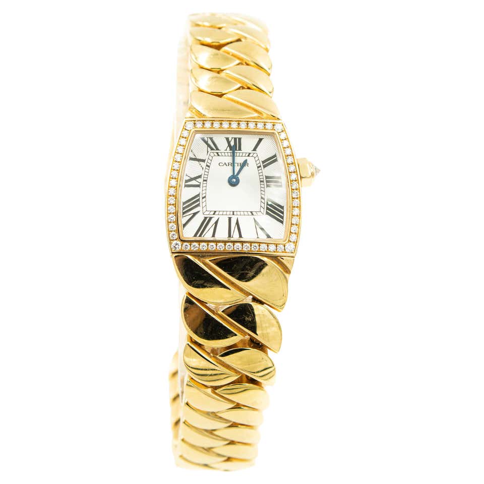 Cartier Rextangular Watch Cartier Yellow Gold Cristallor Rectangular Wristwatch with Cut Corners ...