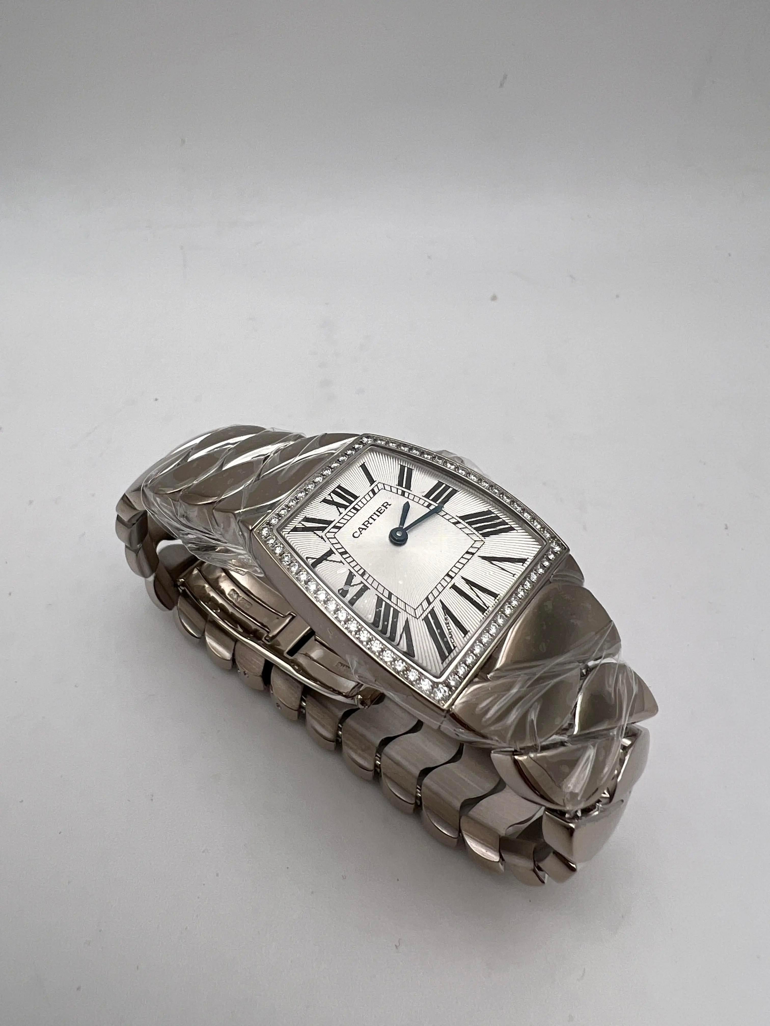 da uomo o donna Cartier La Dona 195g Oro bianco 18 carati Lunetta di diamanti Orologio di grandi dimensioni WE60019G B. B. in vendita