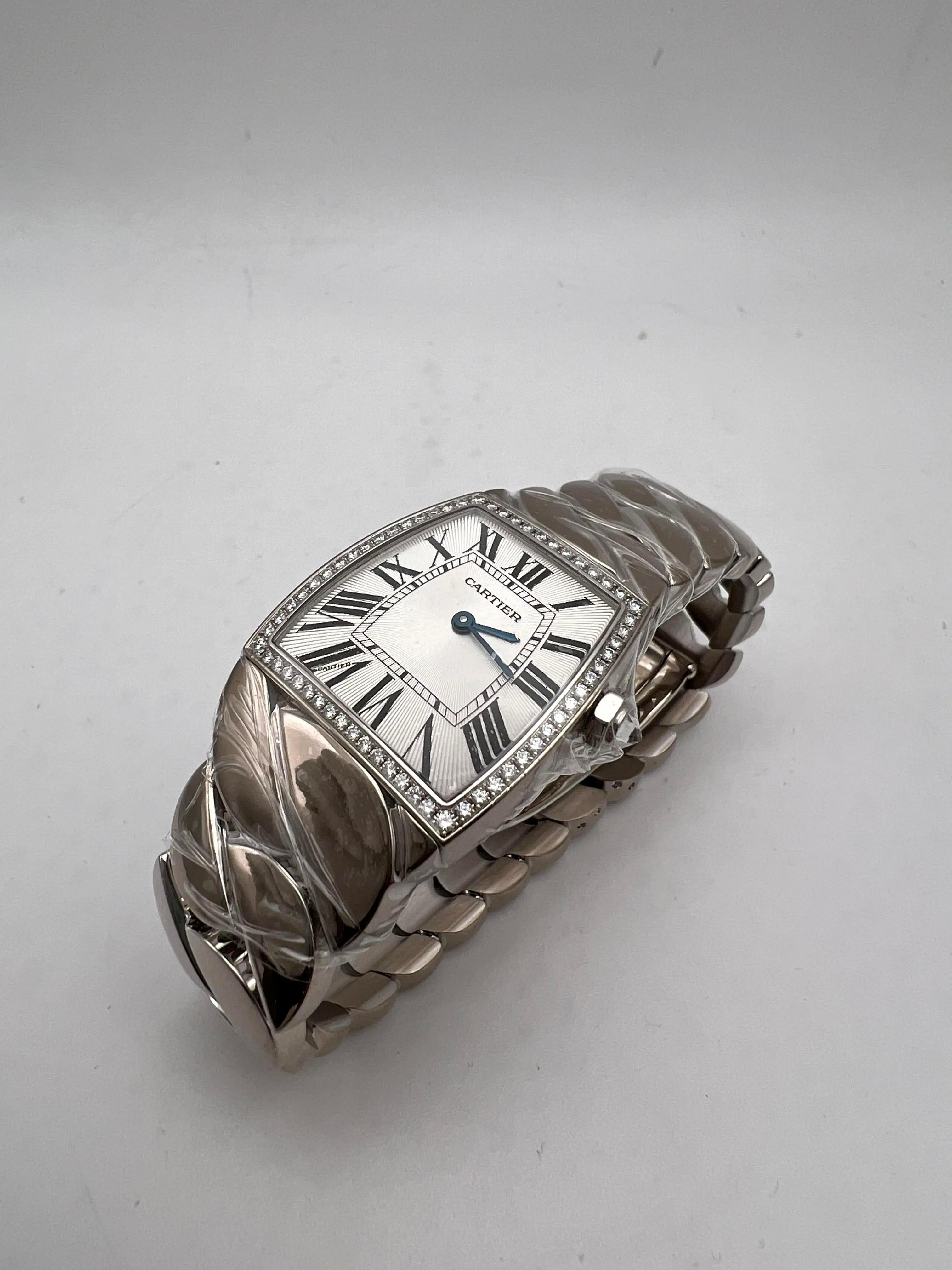 Cartier La Dona 195g Oro bianco 18 carati Lunetta di diamanti Orologio di grandi dimensioni WE60019G B. B. in vendita 4
