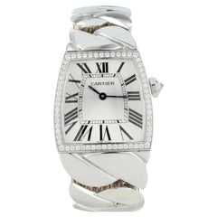 Cartier La Dona 195g 18K Weißgold Diamant-Lünette Große Größe Uhr WE60019G B&P