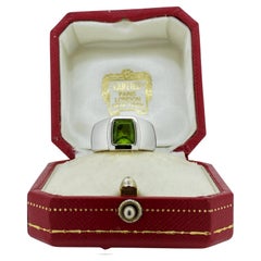 Cartier La Dona 3,00ct Cushion Peridot 18K 750 Weißgold Cocktail Ring. Größe 50