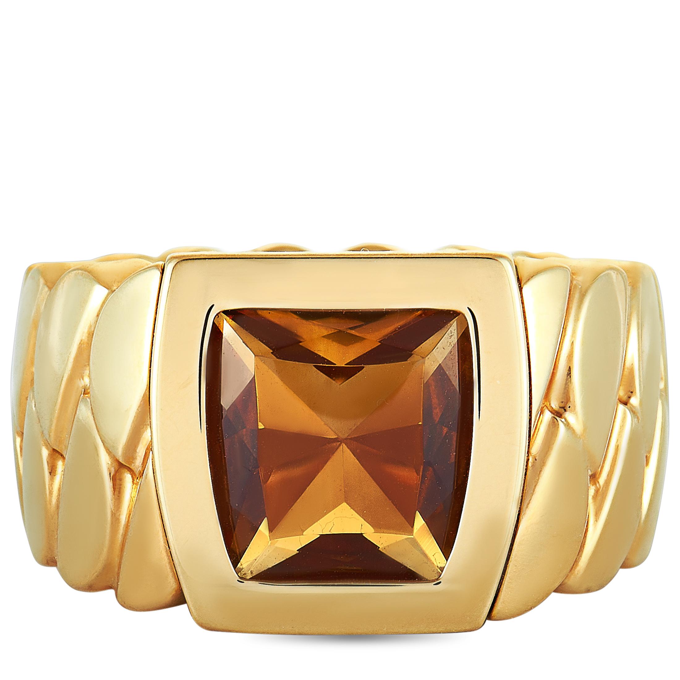 Cartier La Dona Citrine Yellow Gold Band Ring 2