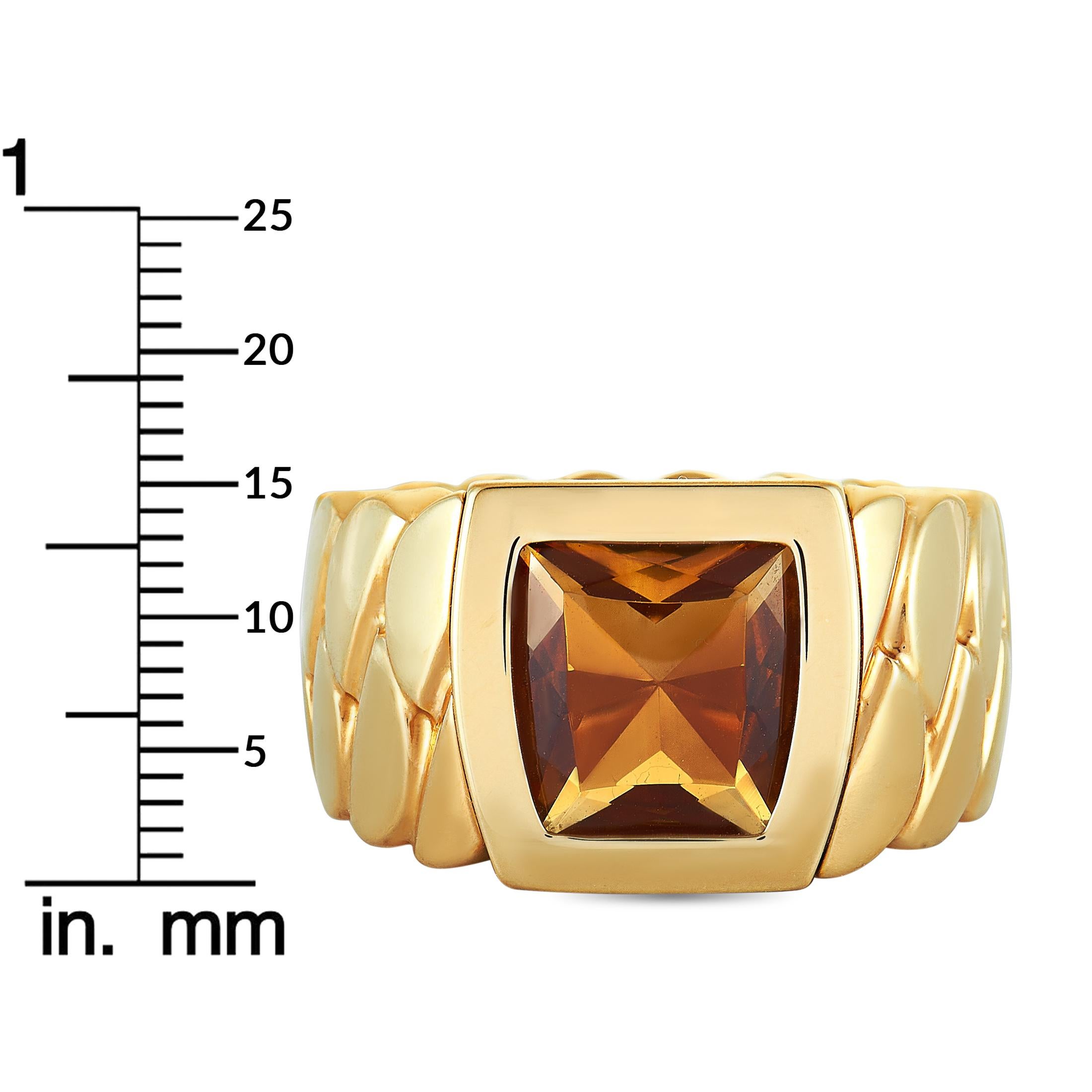 Cartier La Dona Citrine Yellow Gold Band Ring 3
