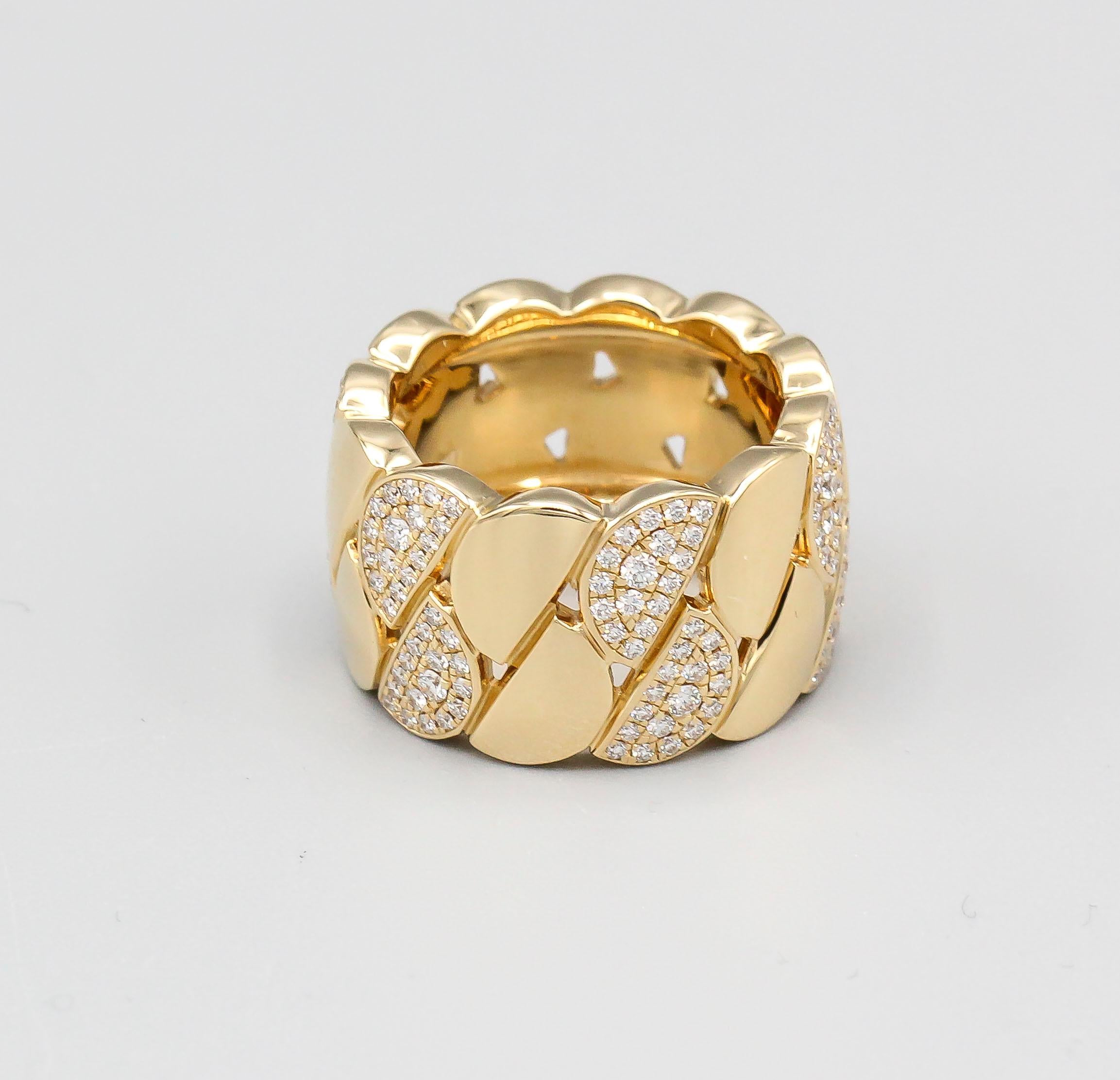 Fine 18K yellow gold and diamond band/ring from the  