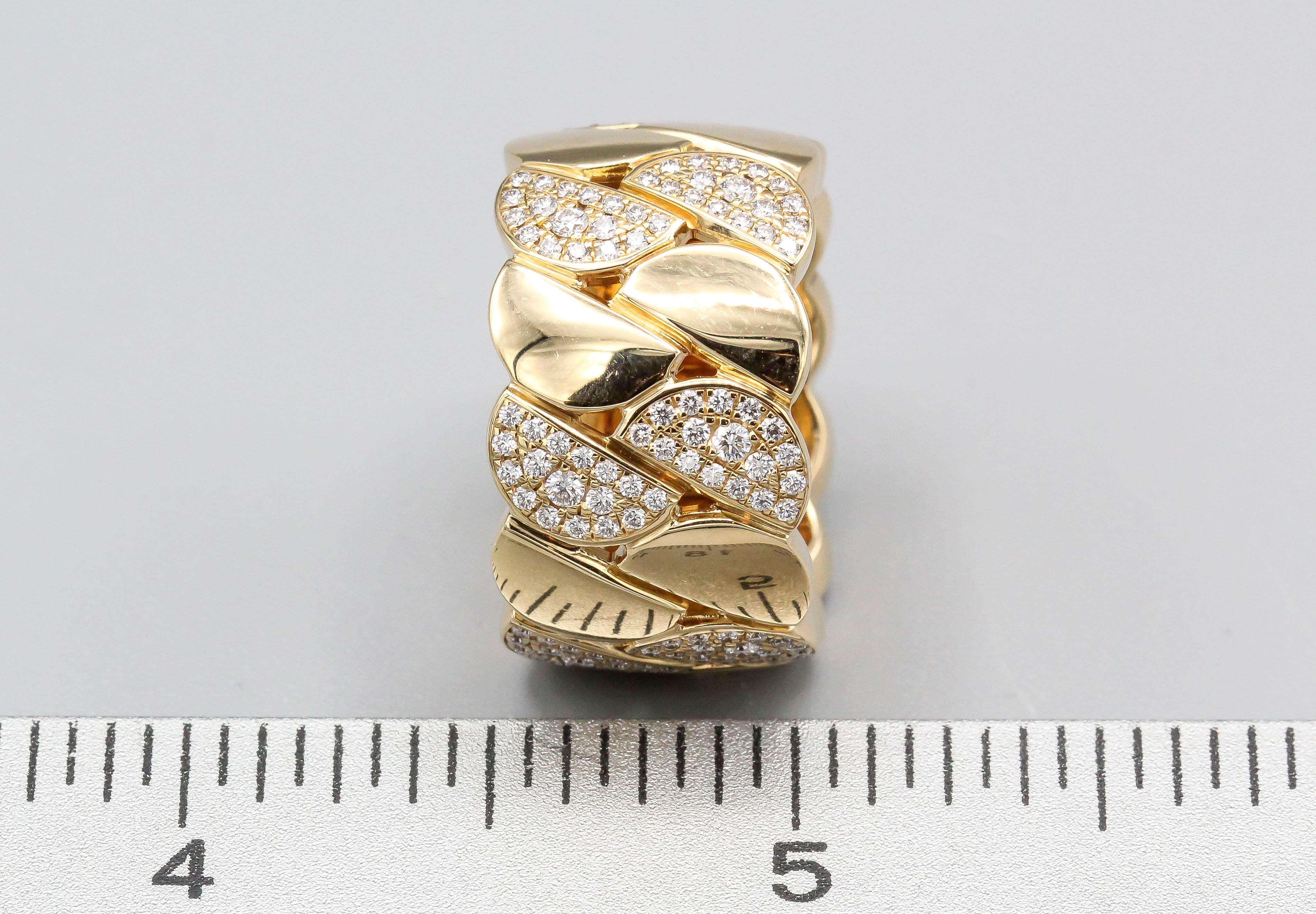 Cartier La Dona Diamond 18 Karat Yellow Gold Band In Excellent Condition In New York, NY
