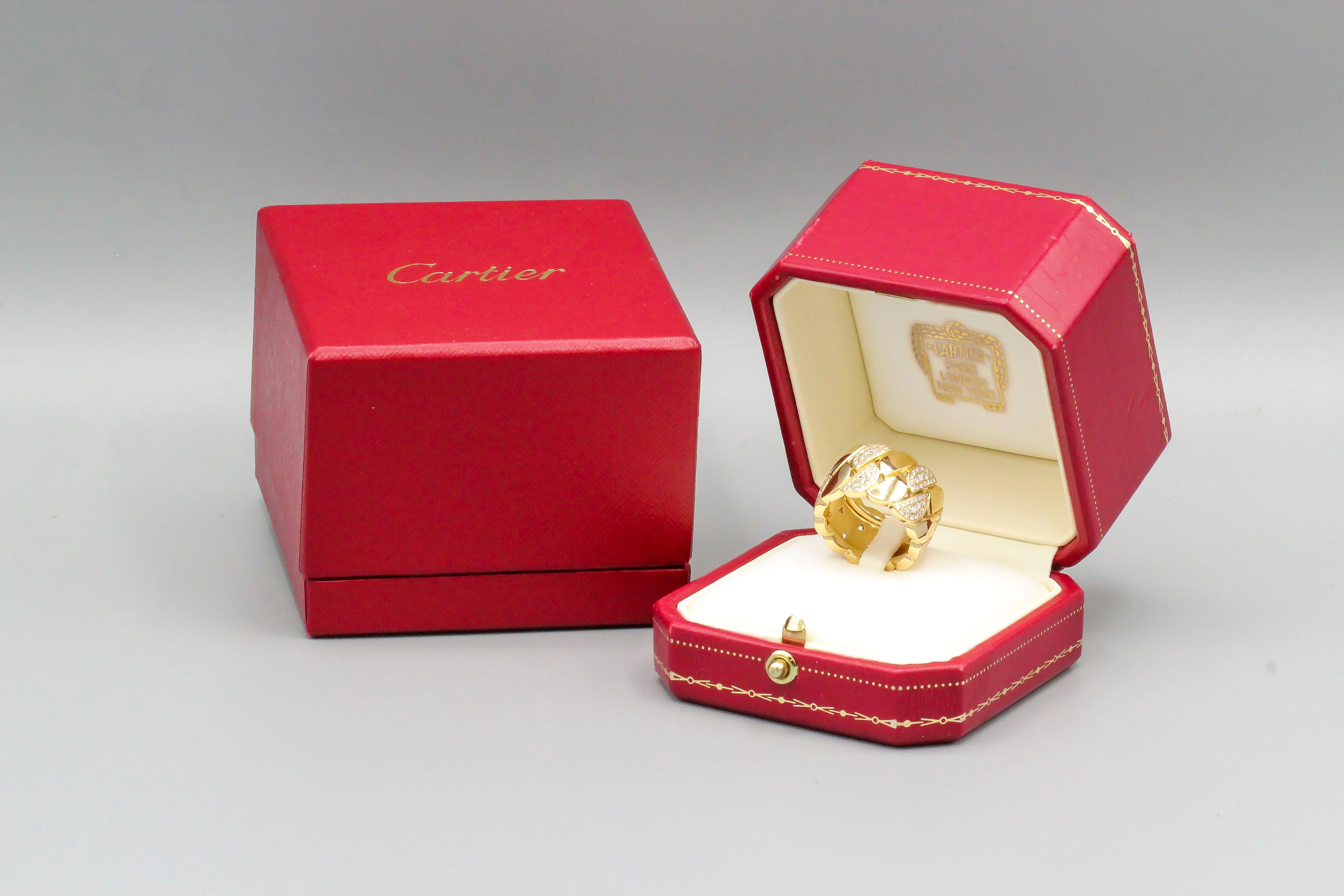 Women's Cartier La Dona Diamond 18 Karat Yellow Gold Band