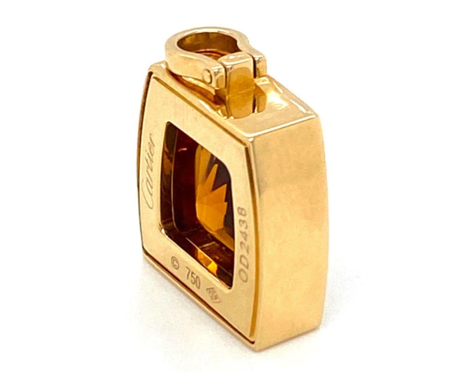 Modern Cartier La Dona Diamond & Citrine 18k Yellow Gold Pendant w / Certificate