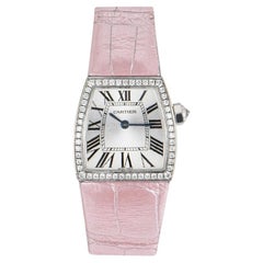 Cartier La Dona Donna Oro Bianco Argento Quadrante Guilloche Diamante Incastonato B&P WE600351