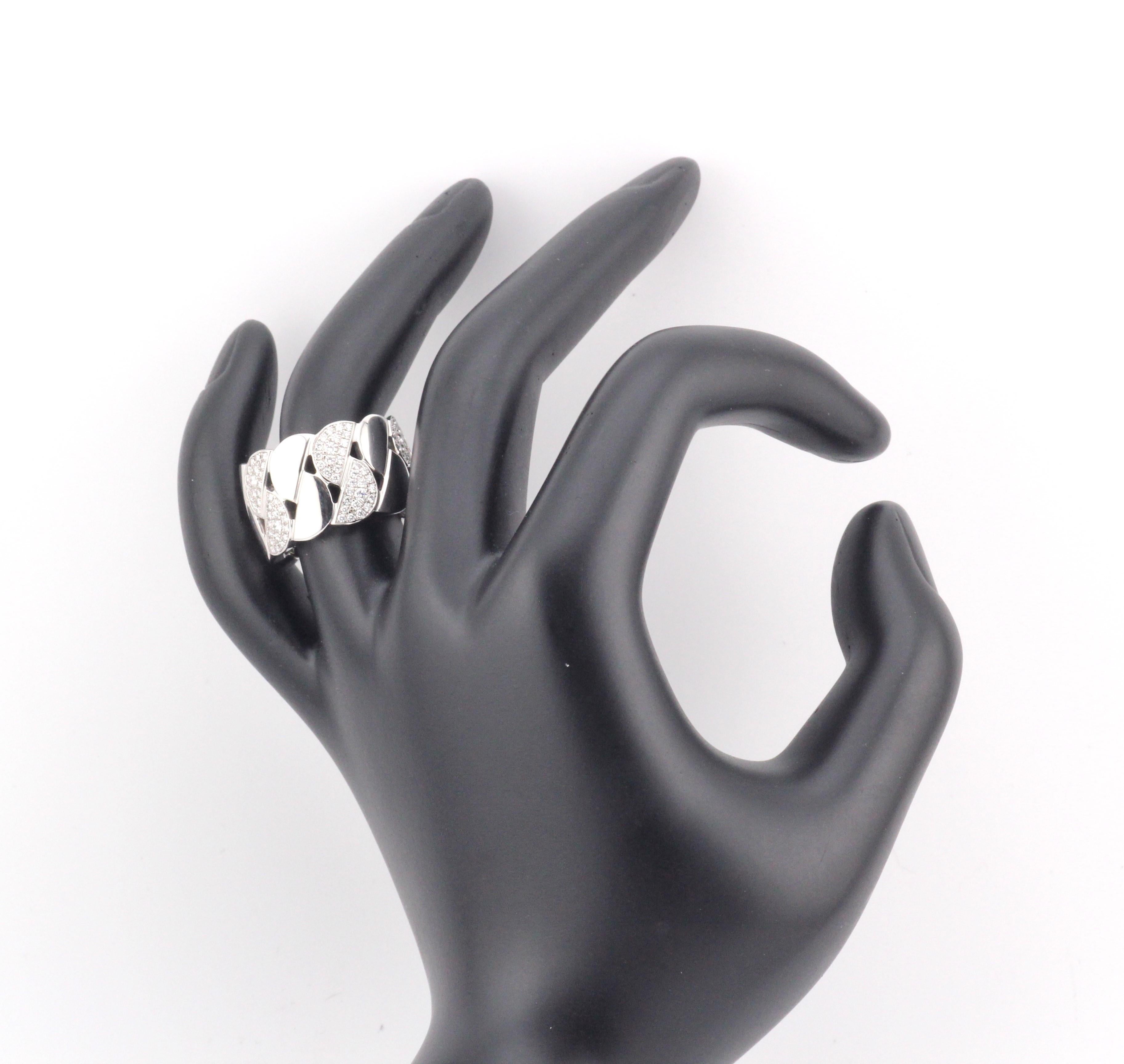 Cartier La Dona Ring XL 18K White Gold Diamond Size 51 For Sale 2