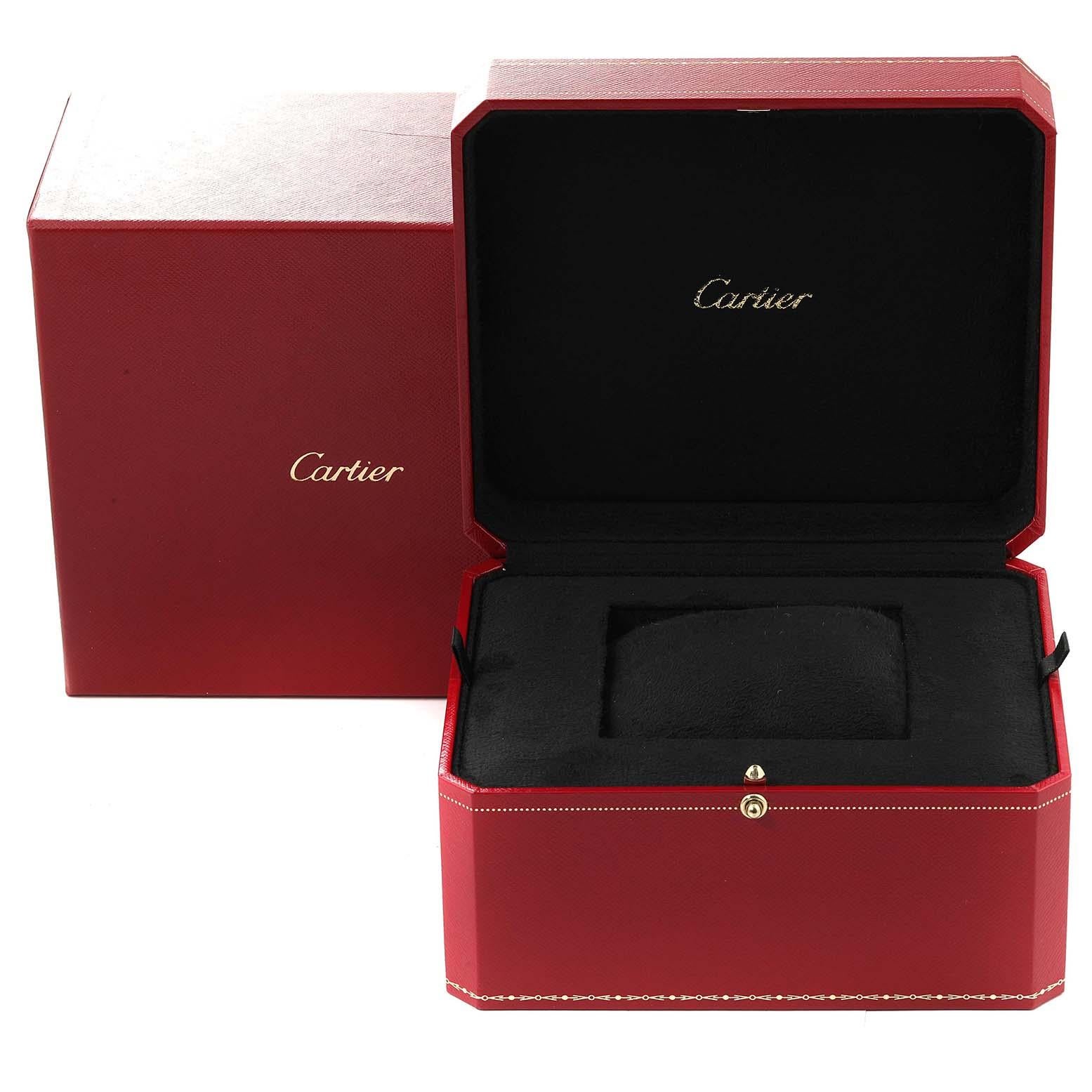 Cartier La Dona Rose Gold Diamond Red Strap Damenuhr WE600651 im Angebot 5