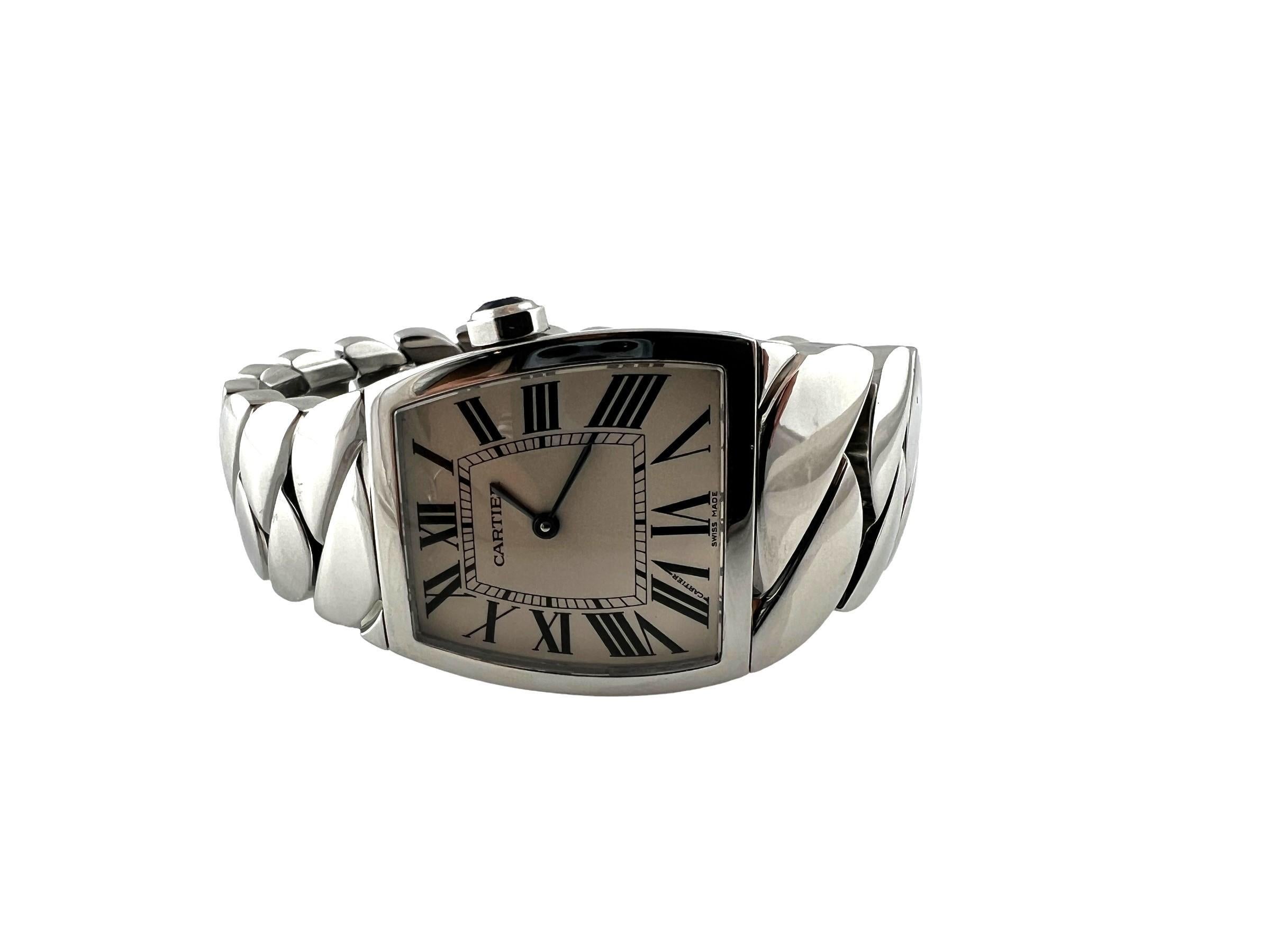 Cartier La Dona Stainless Steel 2835 Ladies Watch White Roman Dial #17634 10