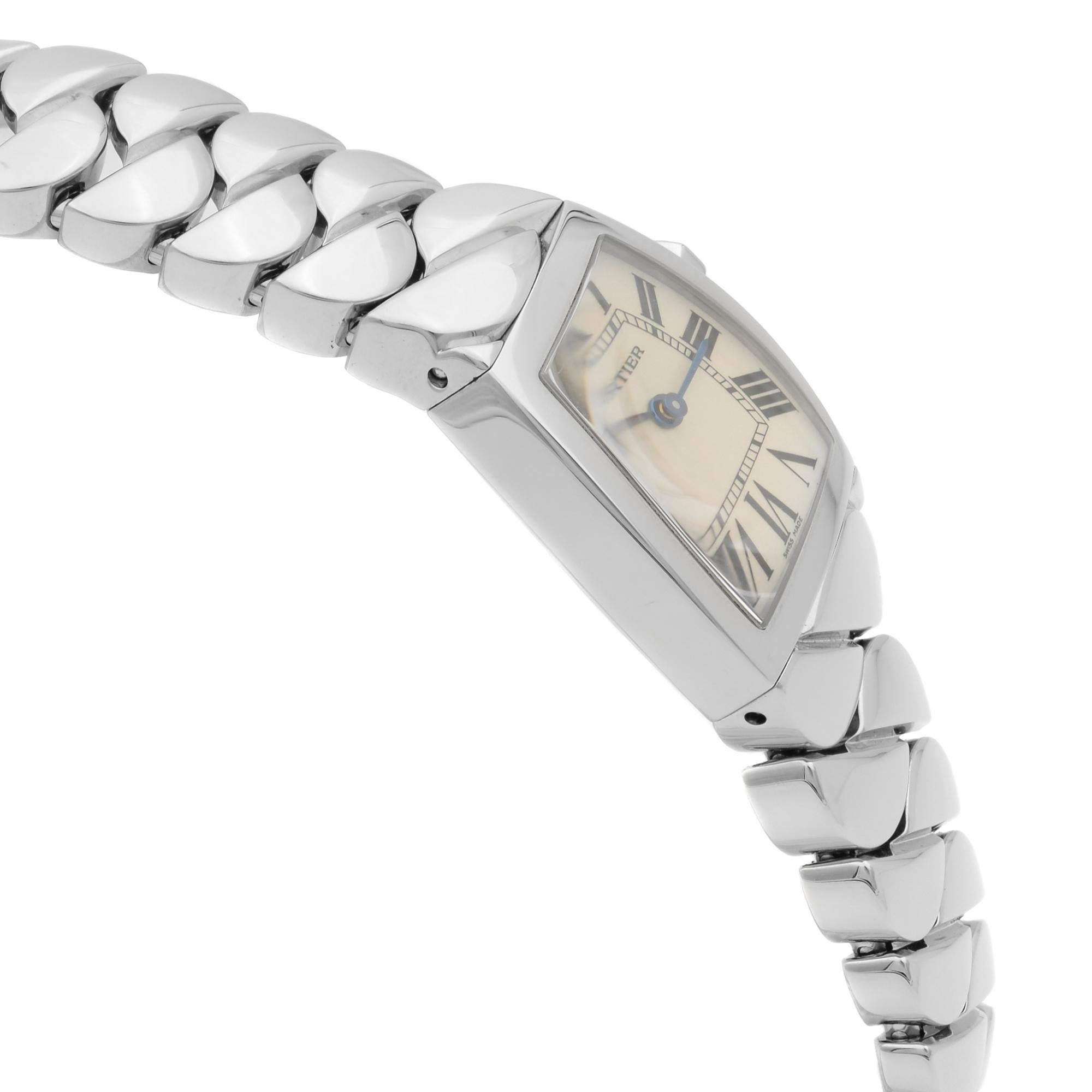 Cartier La Dona Stainless Steel Silver Dial Quartz Ladies Watch W660012I In Excellent Condition In New York, NY