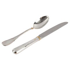 Cartier La Maison Du Prince, 10 Spoons 10 Knives Silver Plated