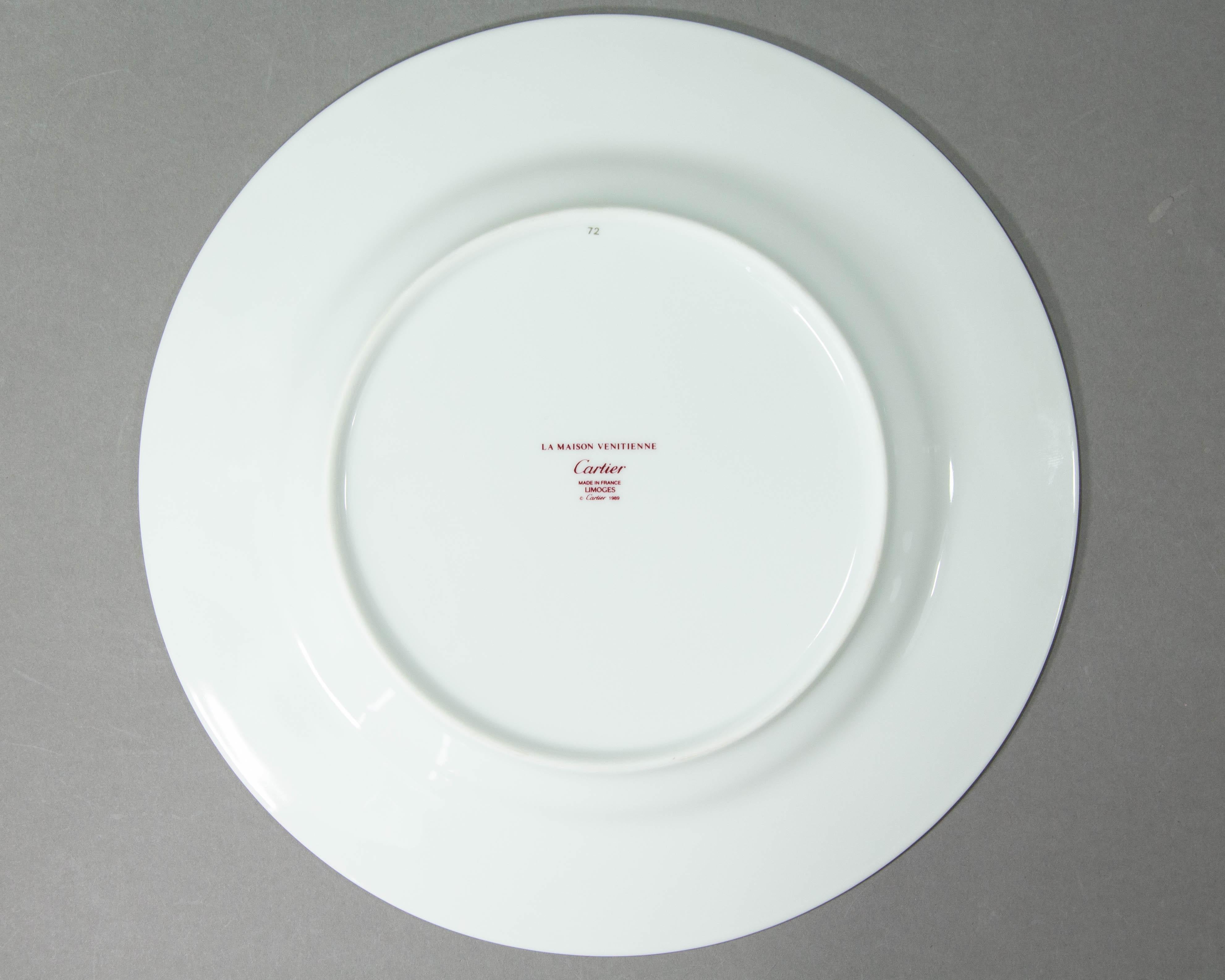 Late 20th Century Cartier, La Maison 'Venetienne', Dinner Plate
