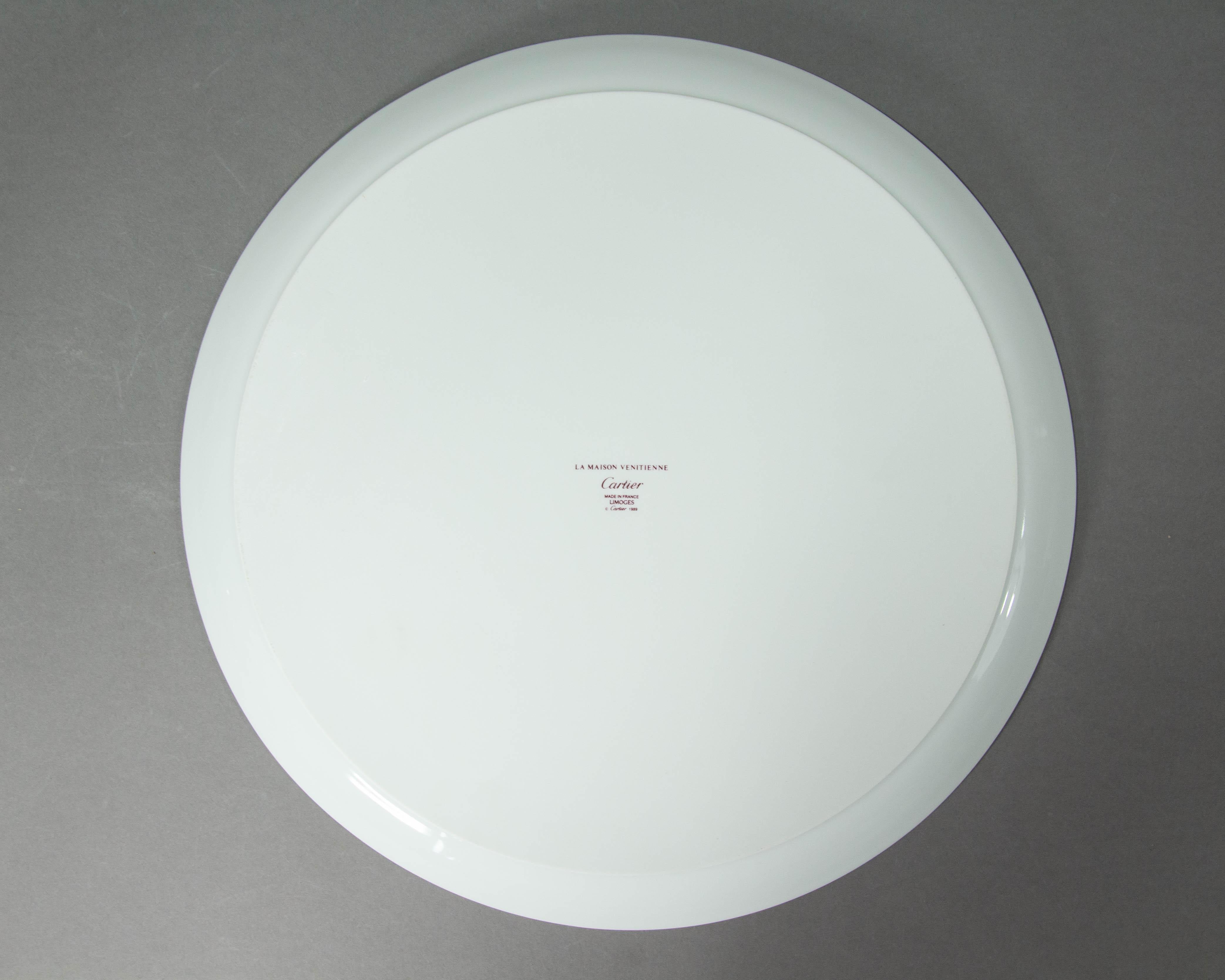 Porcelain Cartier, La Maison 'Venetienne', Round Serving Platter