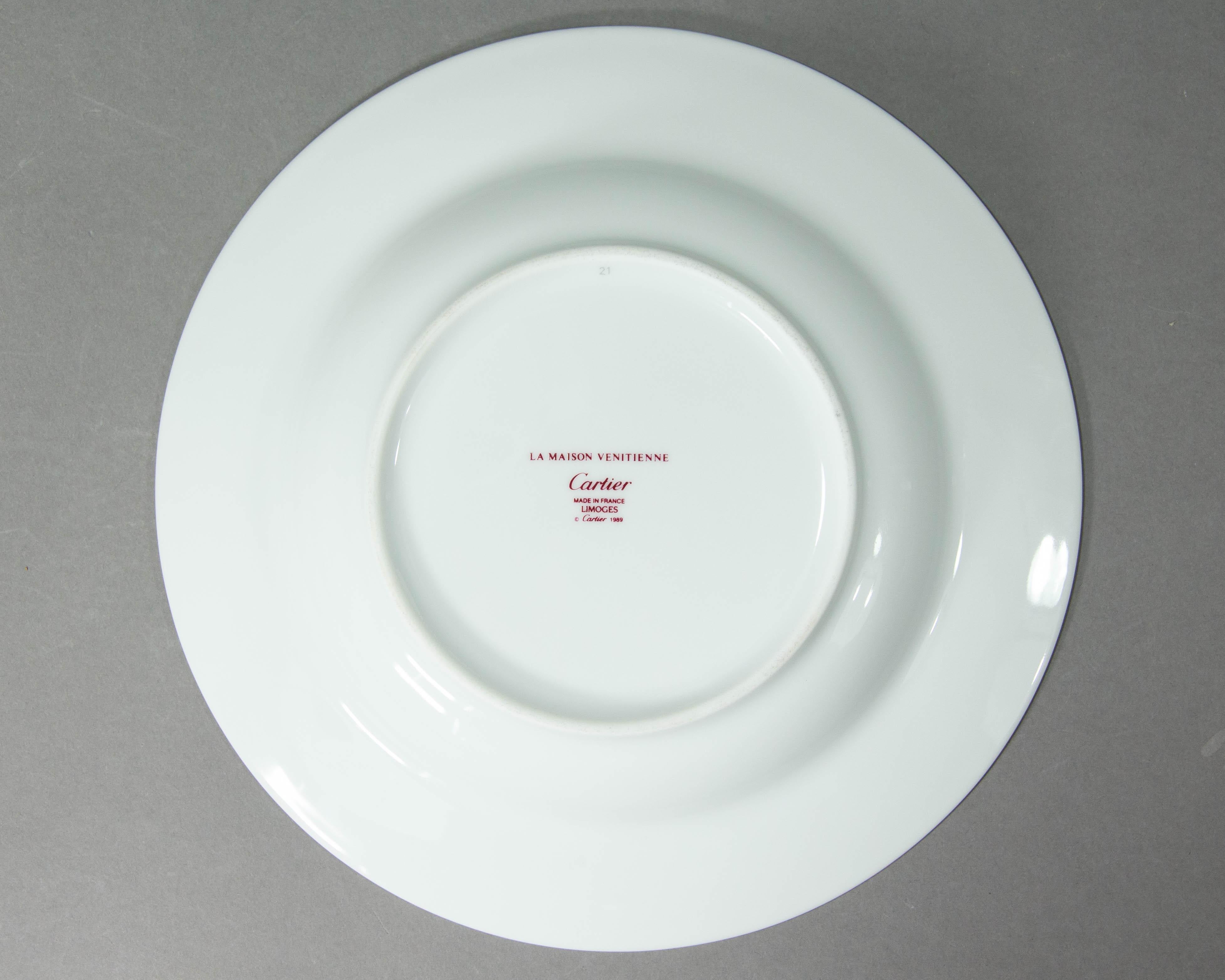 Porcelain Cartier, La Maison 'Venetienne', Soup Plate For Sale