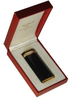 Cartier Lacquer de Chine 18ct Gold Plate Trinity Cigarette Lighter With Box