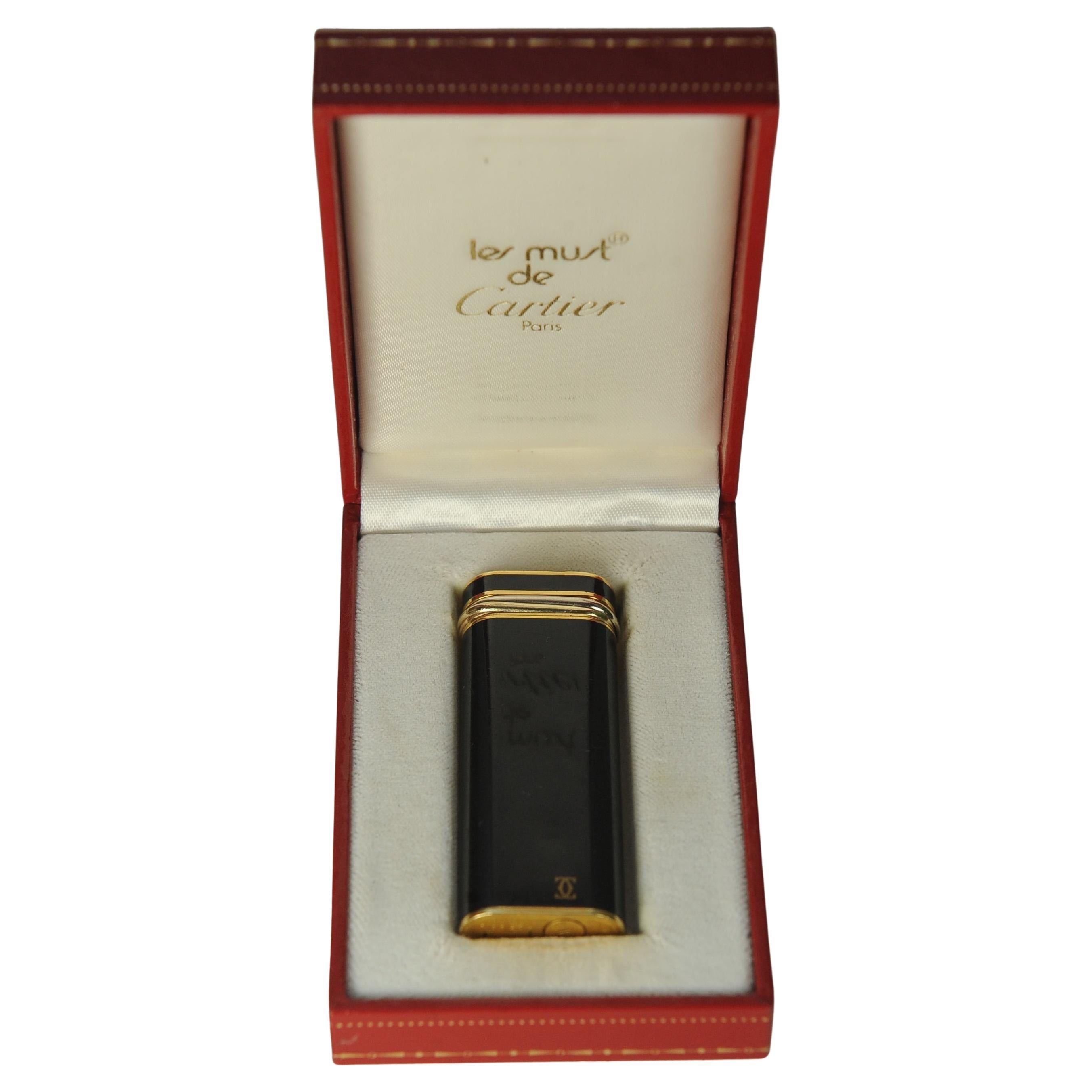 Cartier Lack de Chine Oval Vendome Tasche Zigarettenfeuerzeug mit Box, Lack de Chine