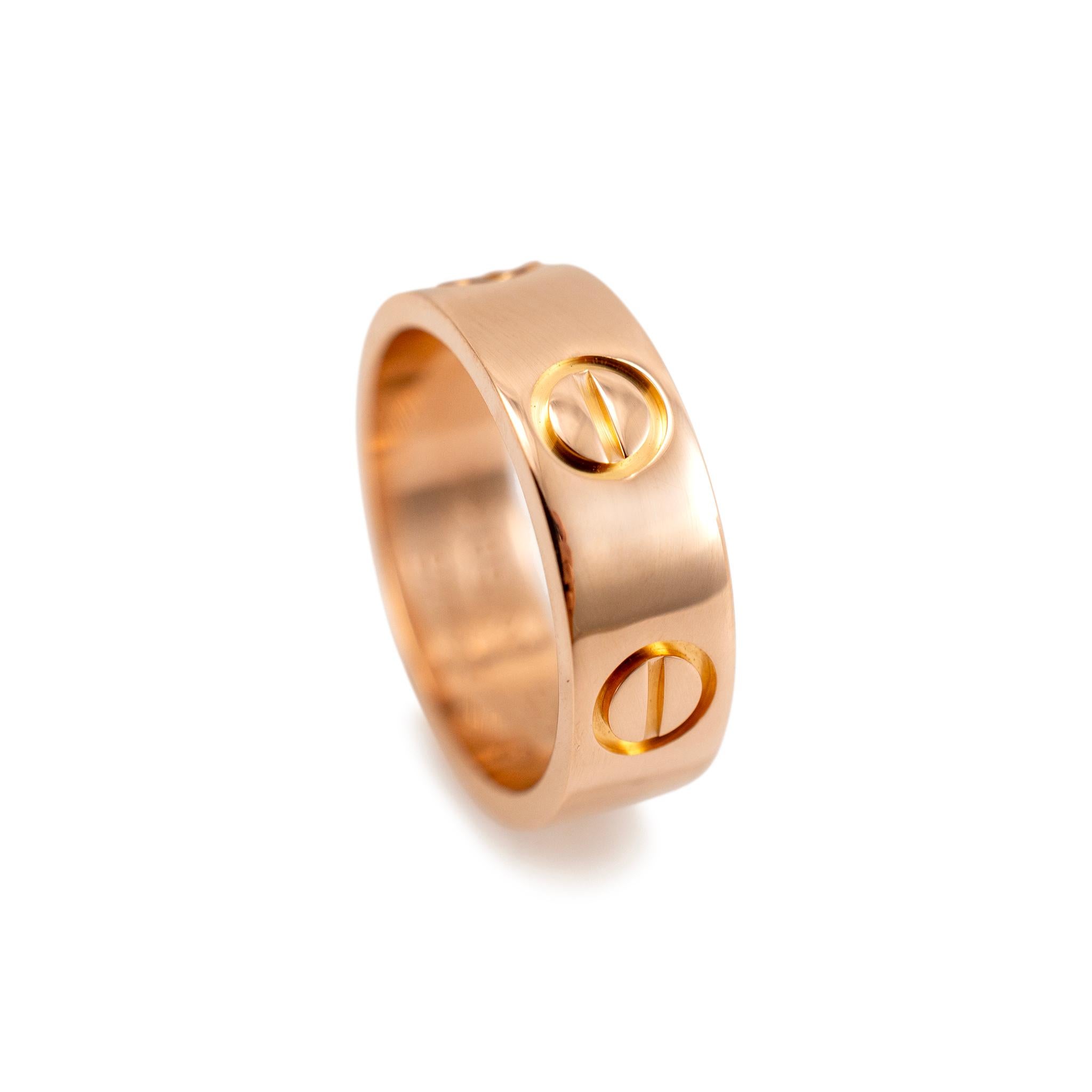 Women's Cartier Ladies 18K Rose Gold Love Band Ring
