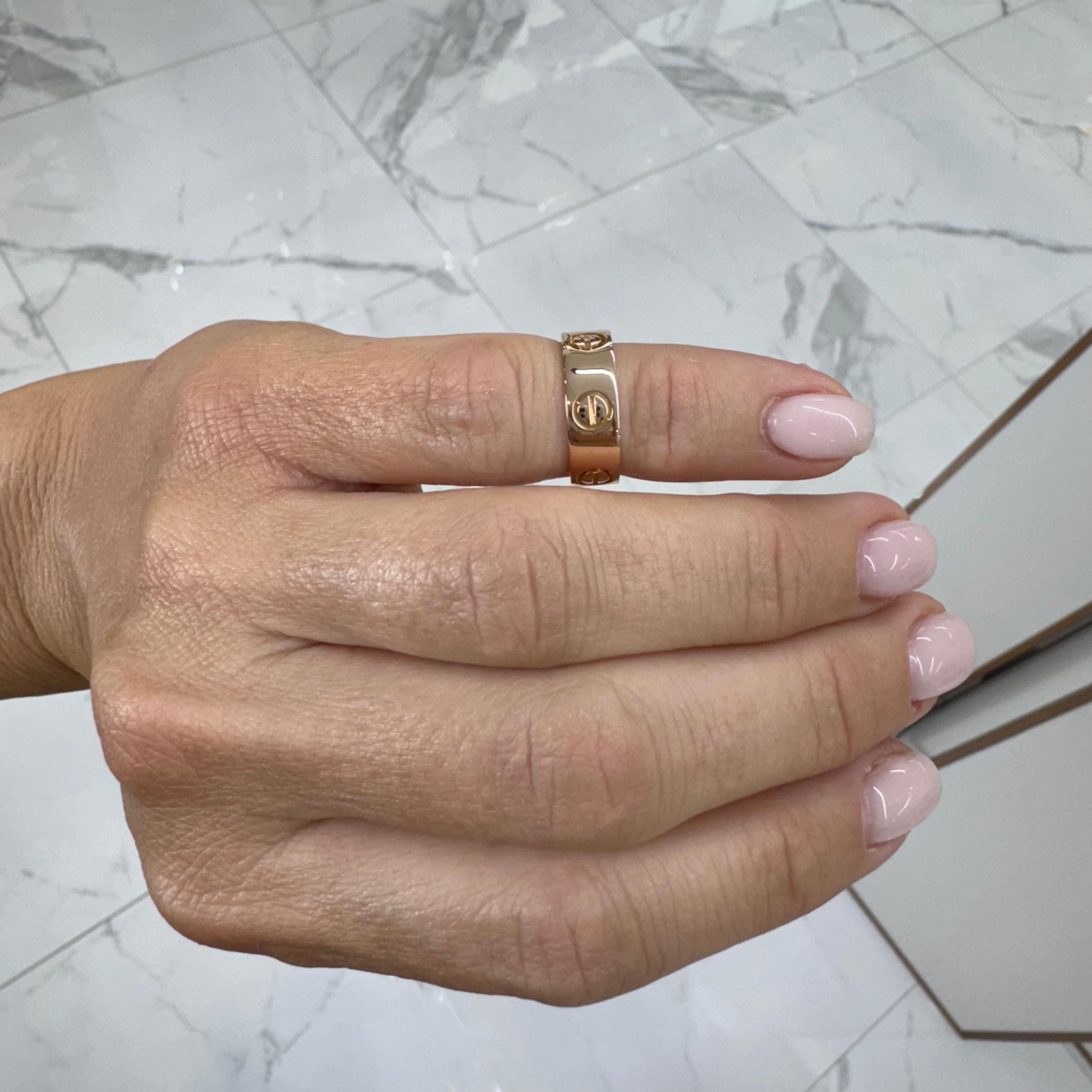 Cartier Ladies 18K Rose Gold Love Band Ring 3