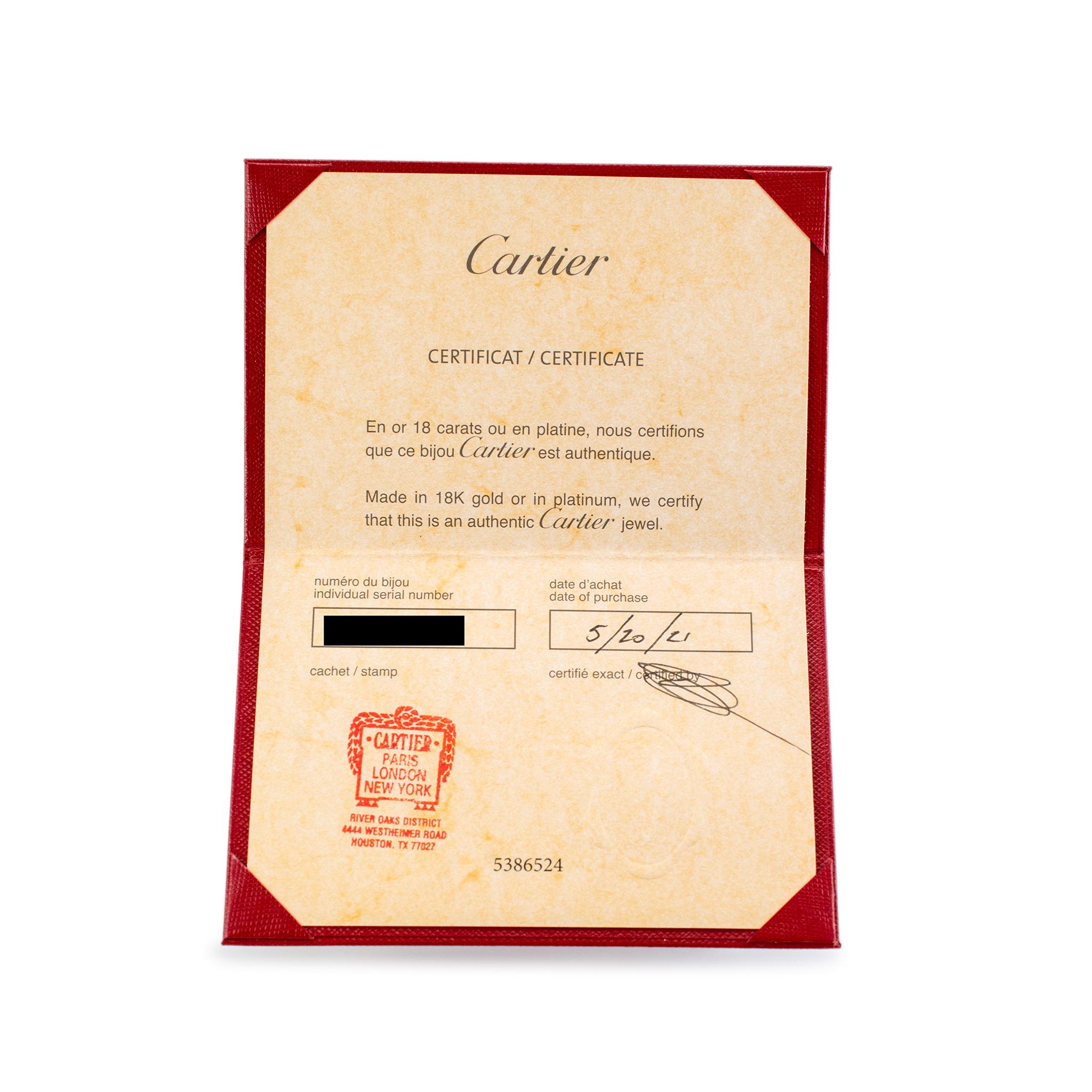 Cartier Ladies 18K Rose Gold Love Band Ring 5