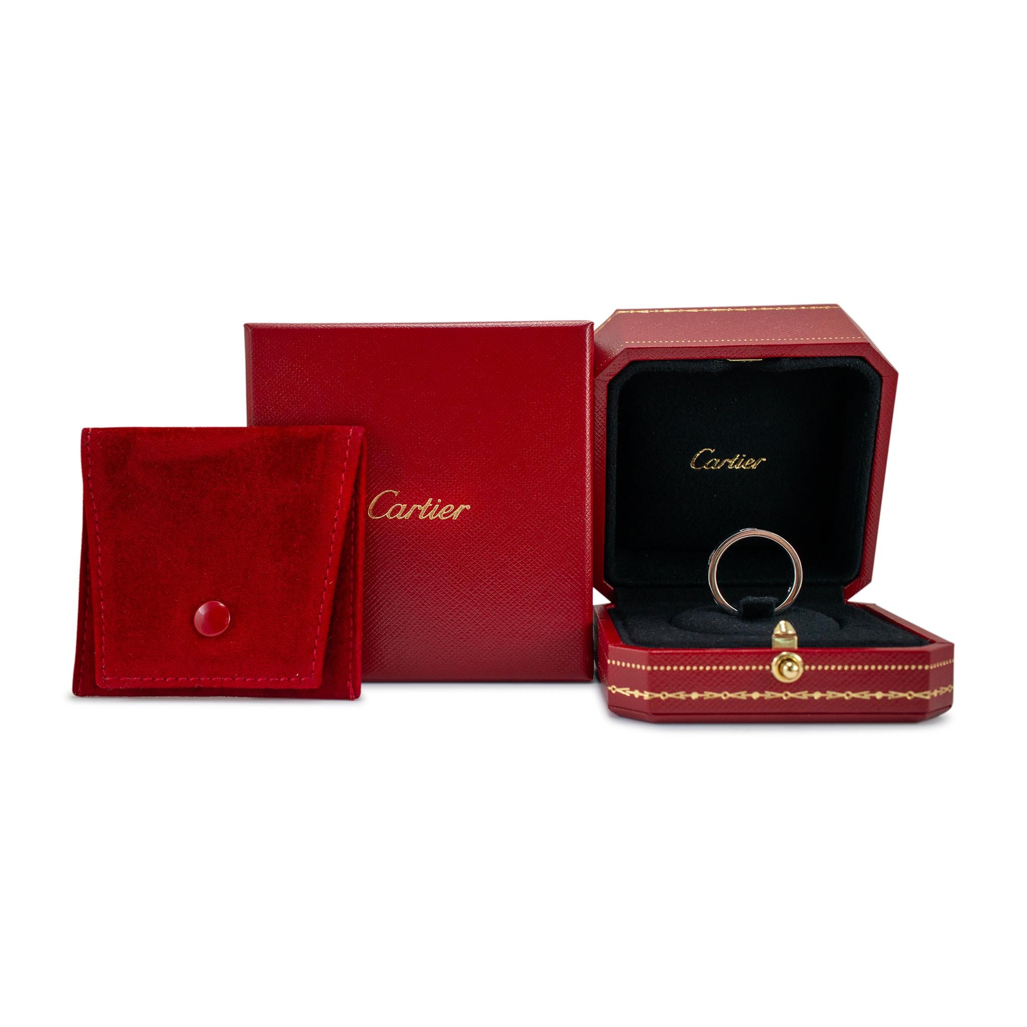 Cartier Donna Anello d'amore con 3 diamanti in oro bianco 18K in vendita 2