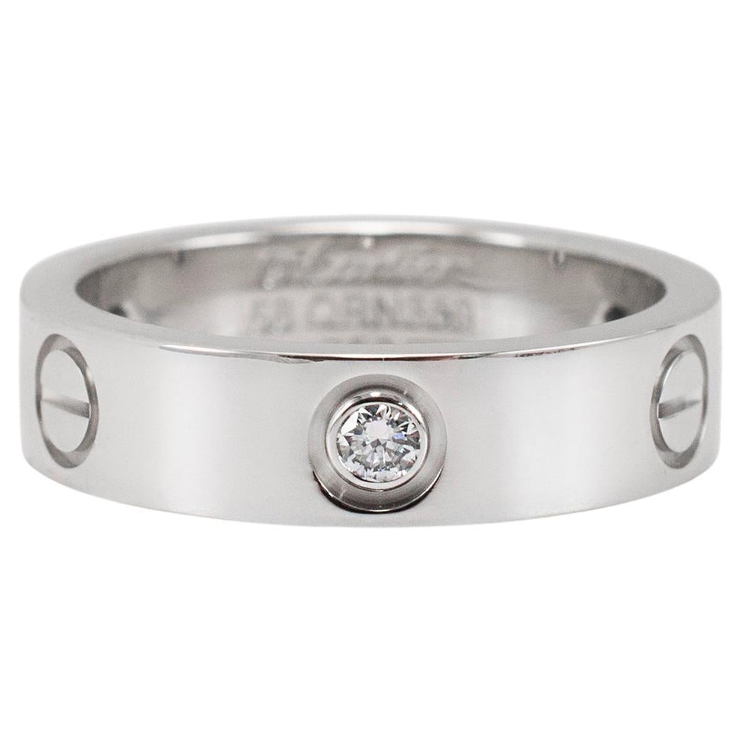 Anillo Cartier Mujer Oro Blanco 18K 3 Diamantes Love Band