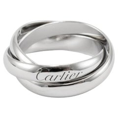 Cartier Ladies 18K White Gold Interlocking Trinity Band Ring