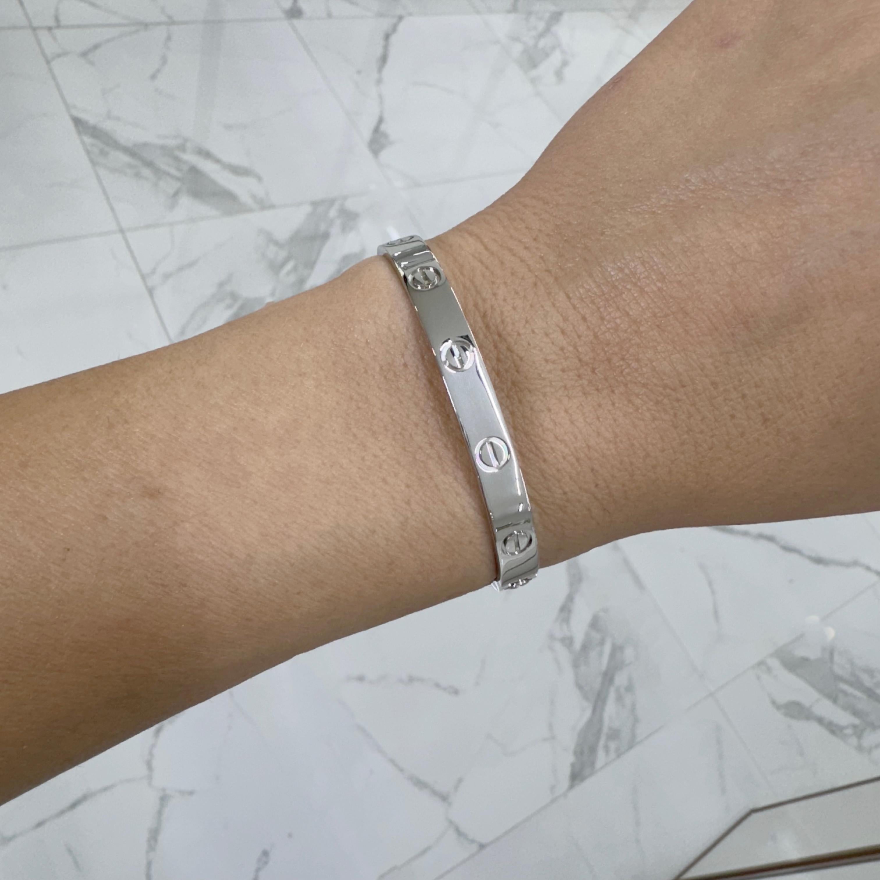 Cartier Damen 18 Karat Weißgold Love Armreif-Armband 5