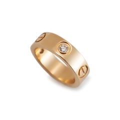 Cartier Ladies 18K Yellow Gold 3 Diamond Love Band Ring