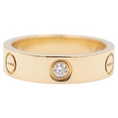 Cartier Ladies 18K Yellow Gold 3 Diamond Love Band Ring