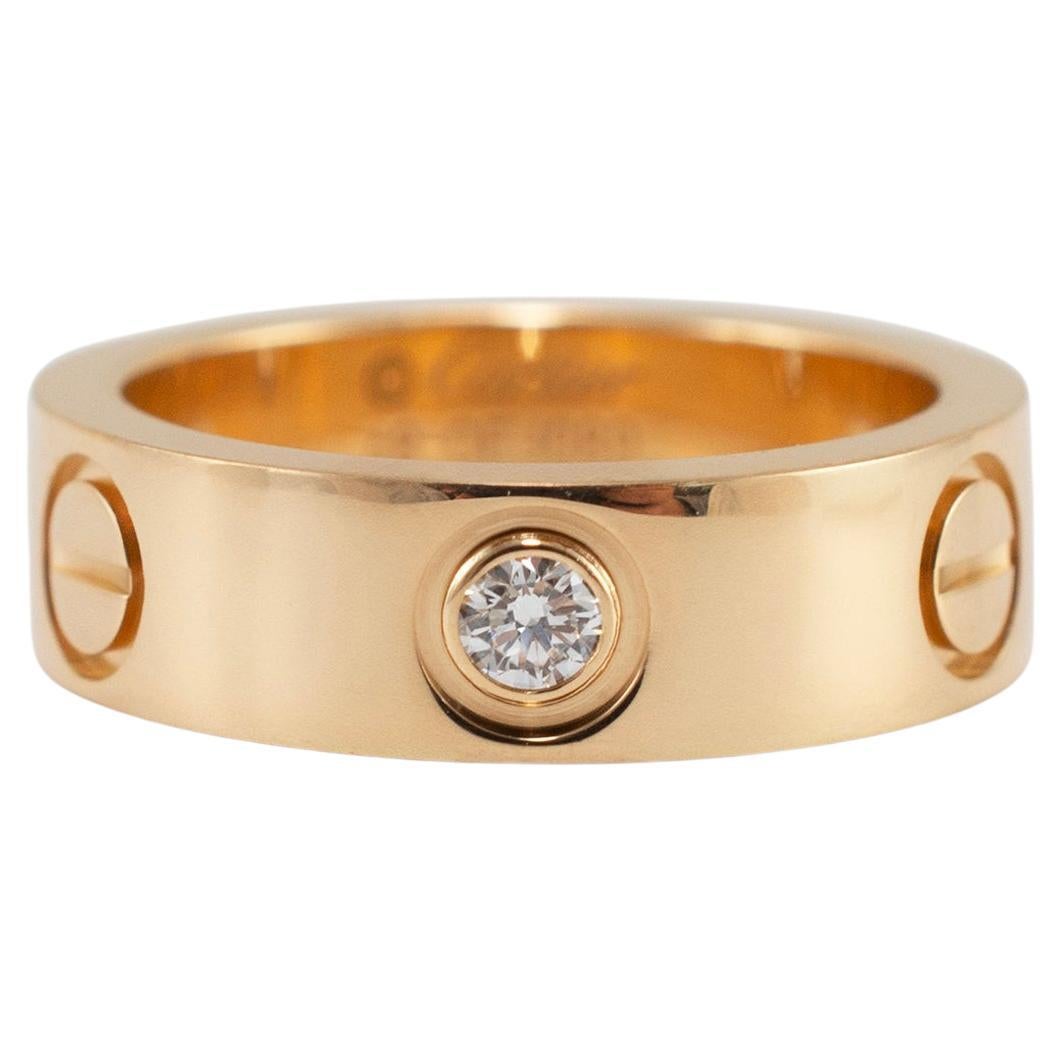 Anillo Cartier de oro amarillo de 18 quilates para mujer con 3 diamantes